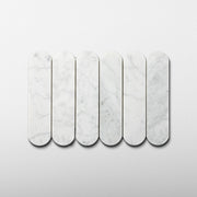 Pill Shape Bianco Carrara Marble Honed Mosaic Tile - Cemento Collection