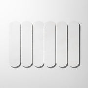 Pill Shape Bianco Dolomite Marble Honed Mosaic Tile