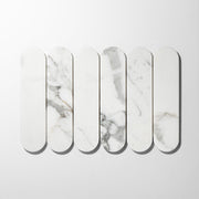 Pill Shape Calacatta Gold Marble Polished Mosaic Tile