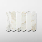 Pill Shape Calacatta Gold Marble Polished Mosaic Tile - Cemento Collection