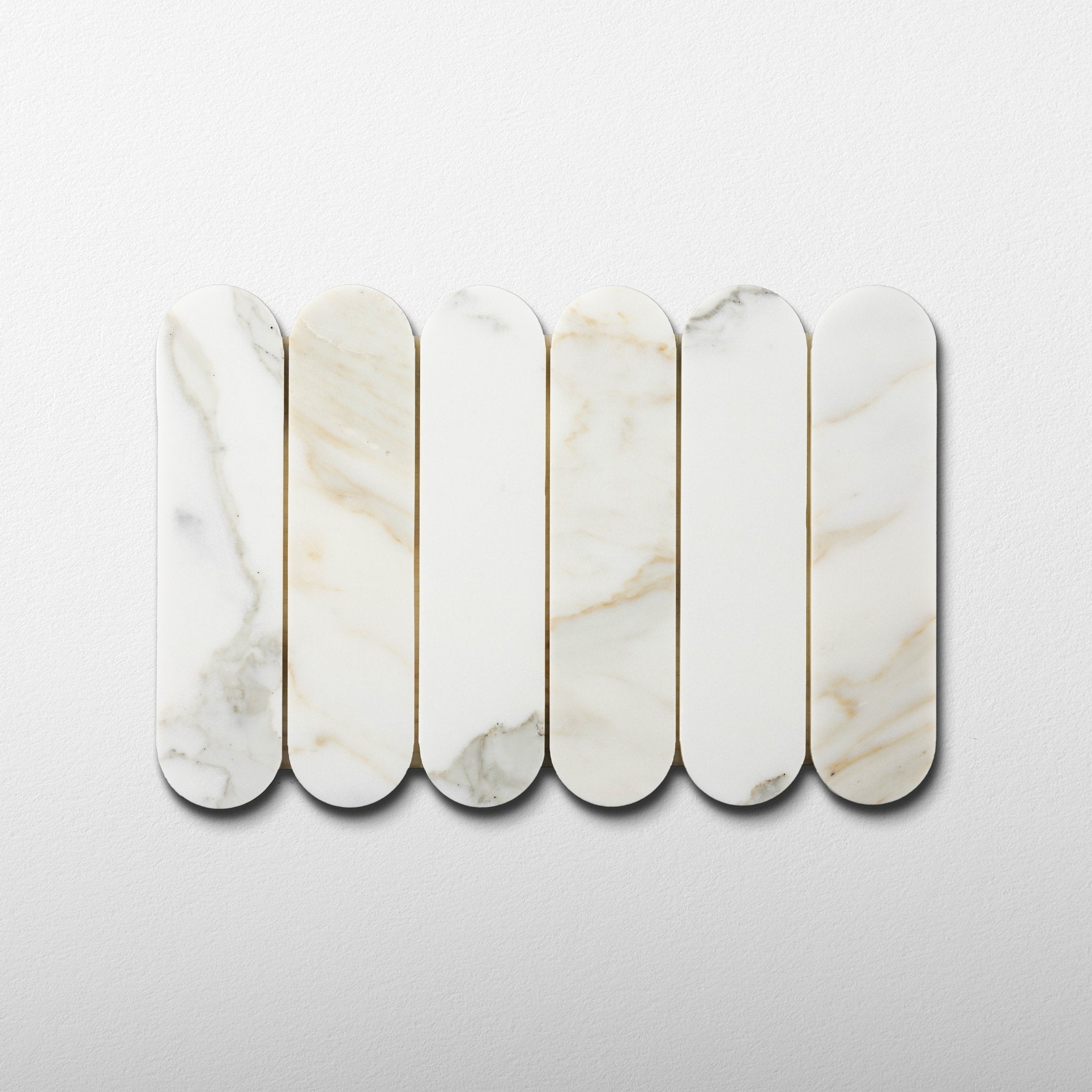 Pill Shape Calacatta Gold Marble Polished Mosaic Tile - Cemento Collection