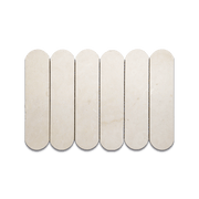 Pill Shape Limestone Honed Mosaic Tile - Cemento Collection