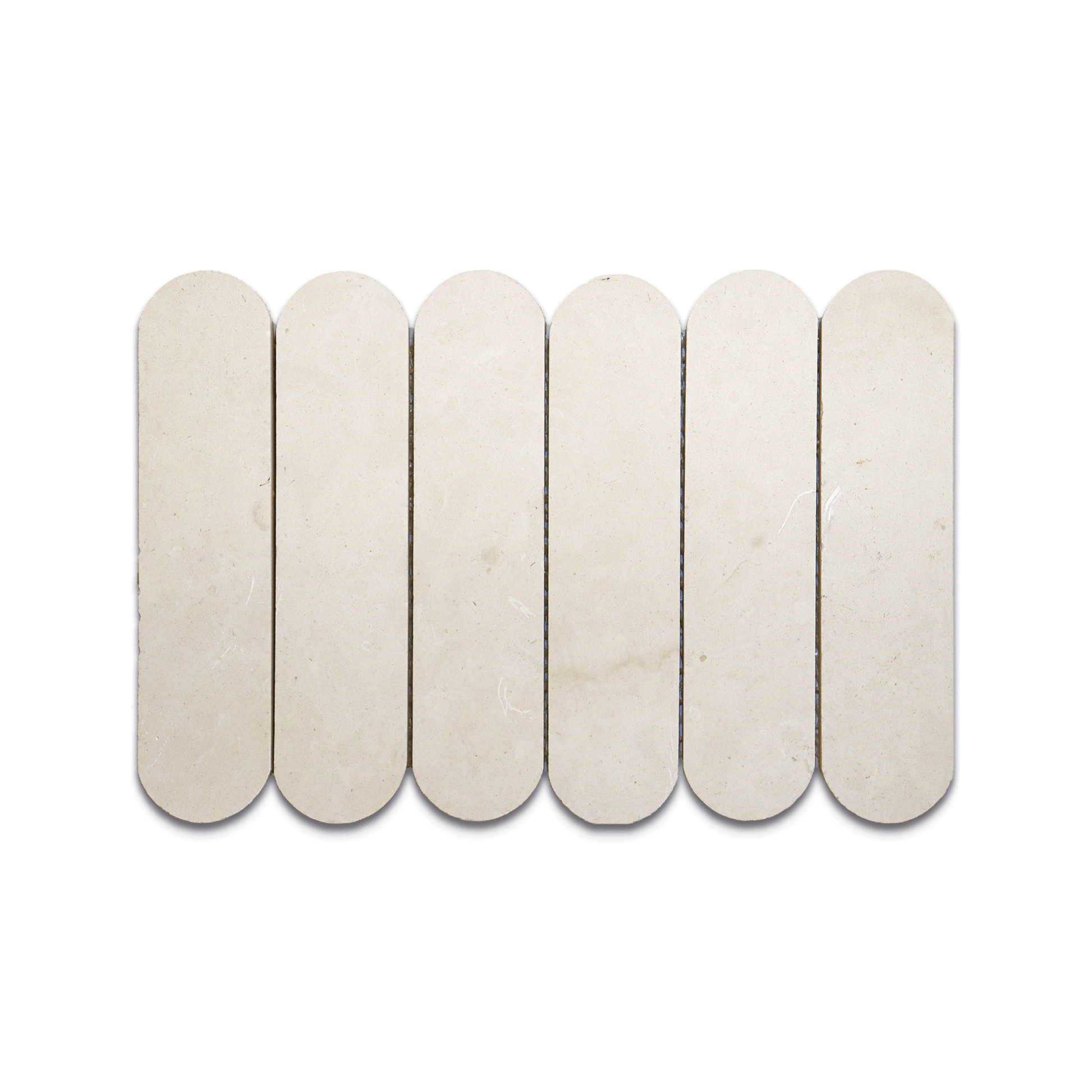 Pill Shape Limestone Honed Mosaic Tile - Cemento Collection