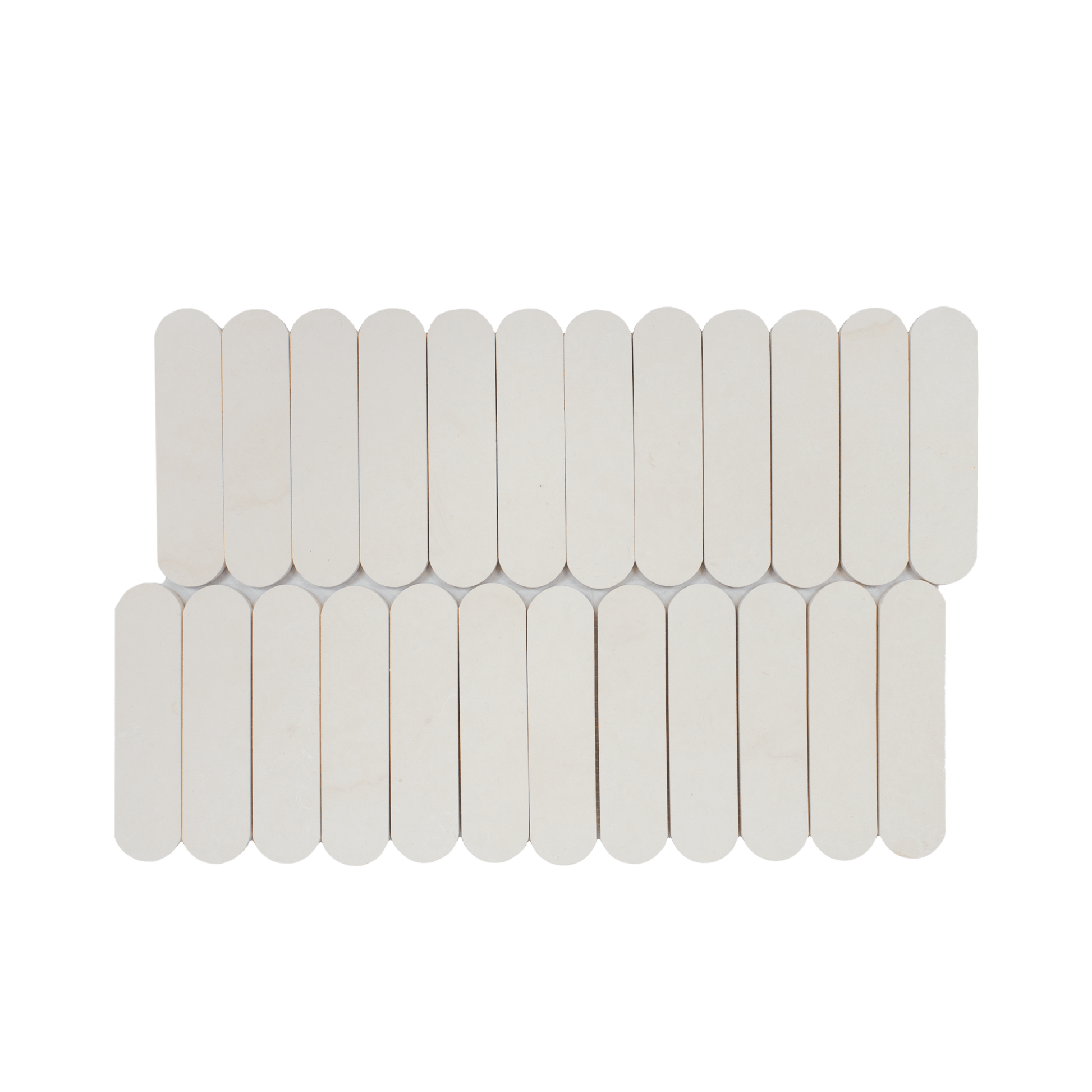 Pill Shape Limestone Honed Mosaic Tile - Cemento Collection