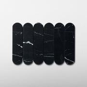 Pill Shape Nero Marquina Marble Honed Mosaic Tile - Cemento Collection