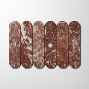 Pill Shape Rojo Alicante Marble Polished Mosaic Tile