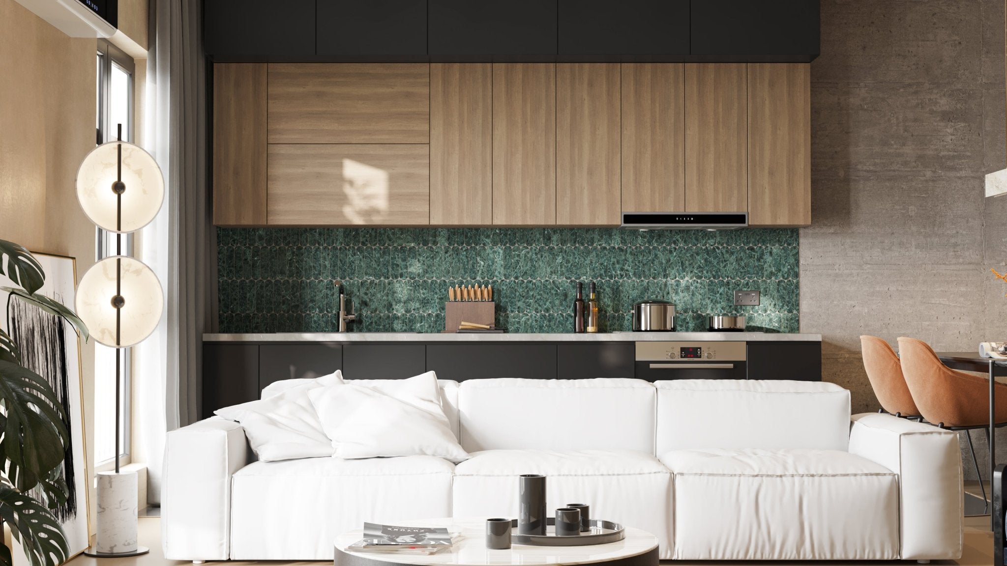 Pill Shape Verde Alpi Marble Honed Mosaic Tile - Cemento Collection