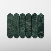 Pill Shape Verde Alpi Marble Honed Mosaic Tile - Cemento Collection
