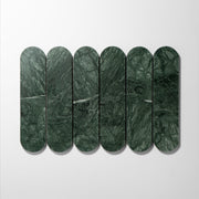 Pill Shape Verde Alpi Marble Honed Mosaic Tile