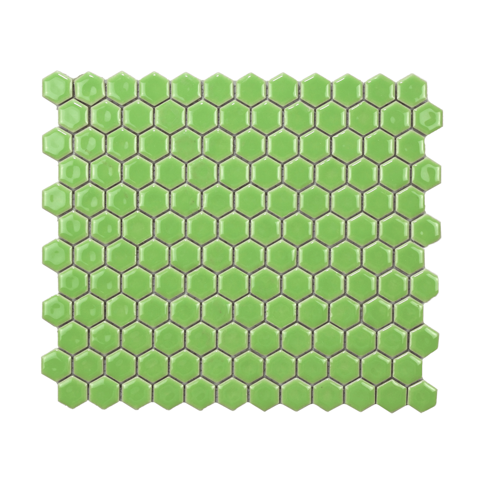 Pistachio Green Glossy Hexagon Mosaic Tile - Lot of 40.5 Sq ft - Cemento Collection