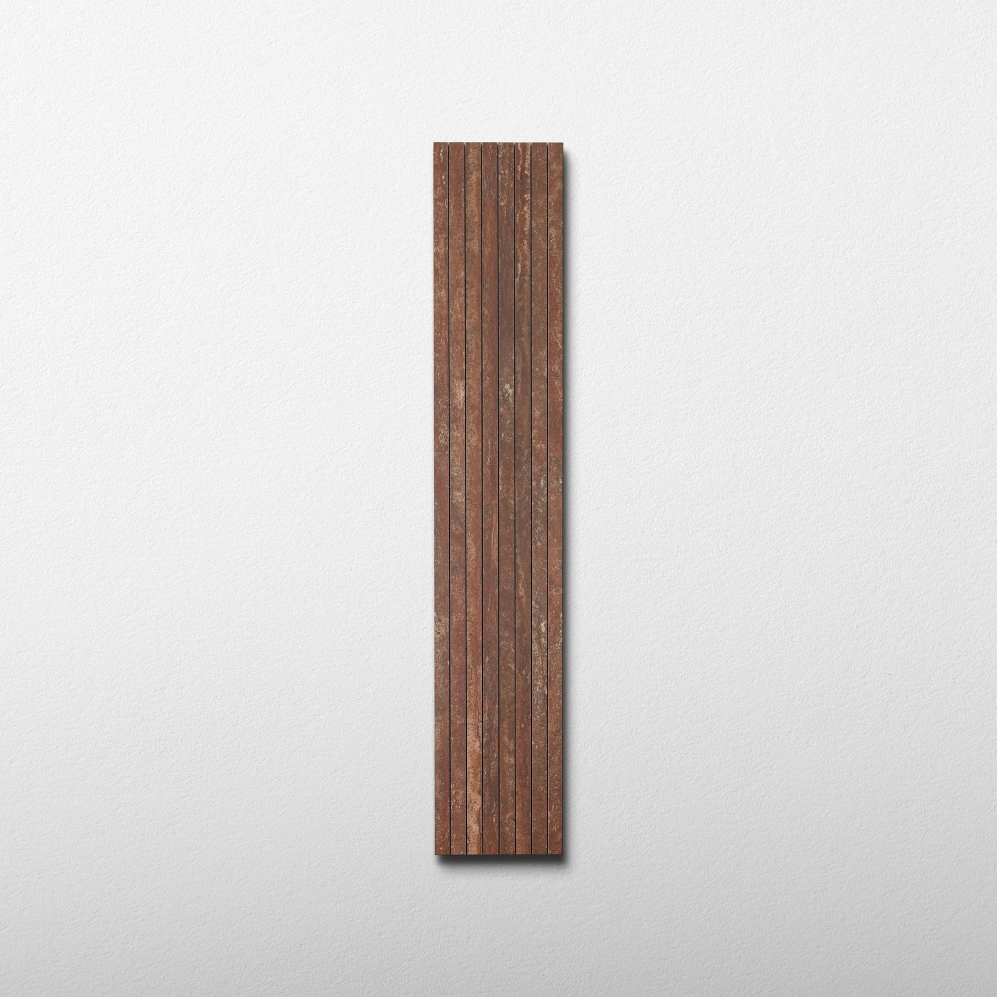 Red Travertine 1x48 Strip Porcelain Tile - Cemento Collection