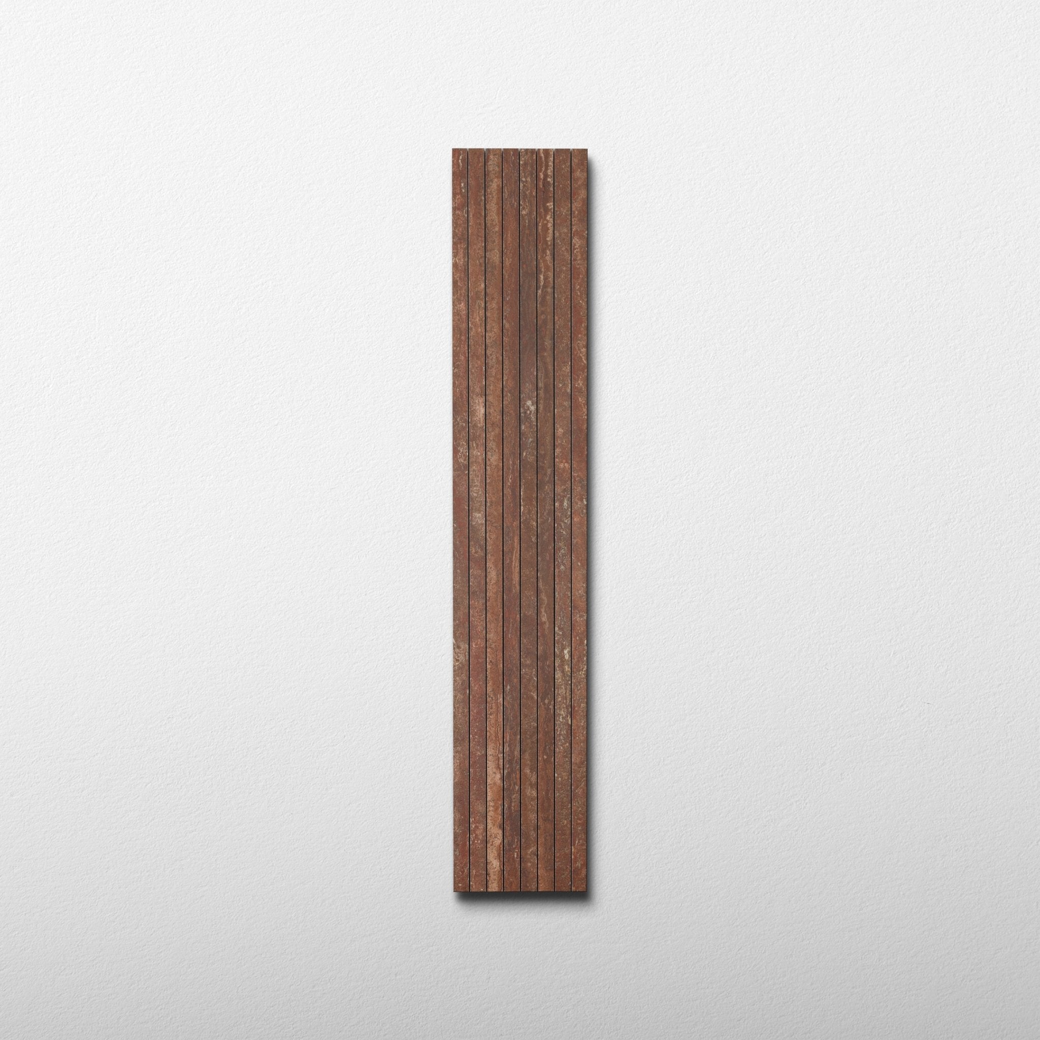 Red Travertine 1x48 Strip Porcelain Tile - Cemento Collection