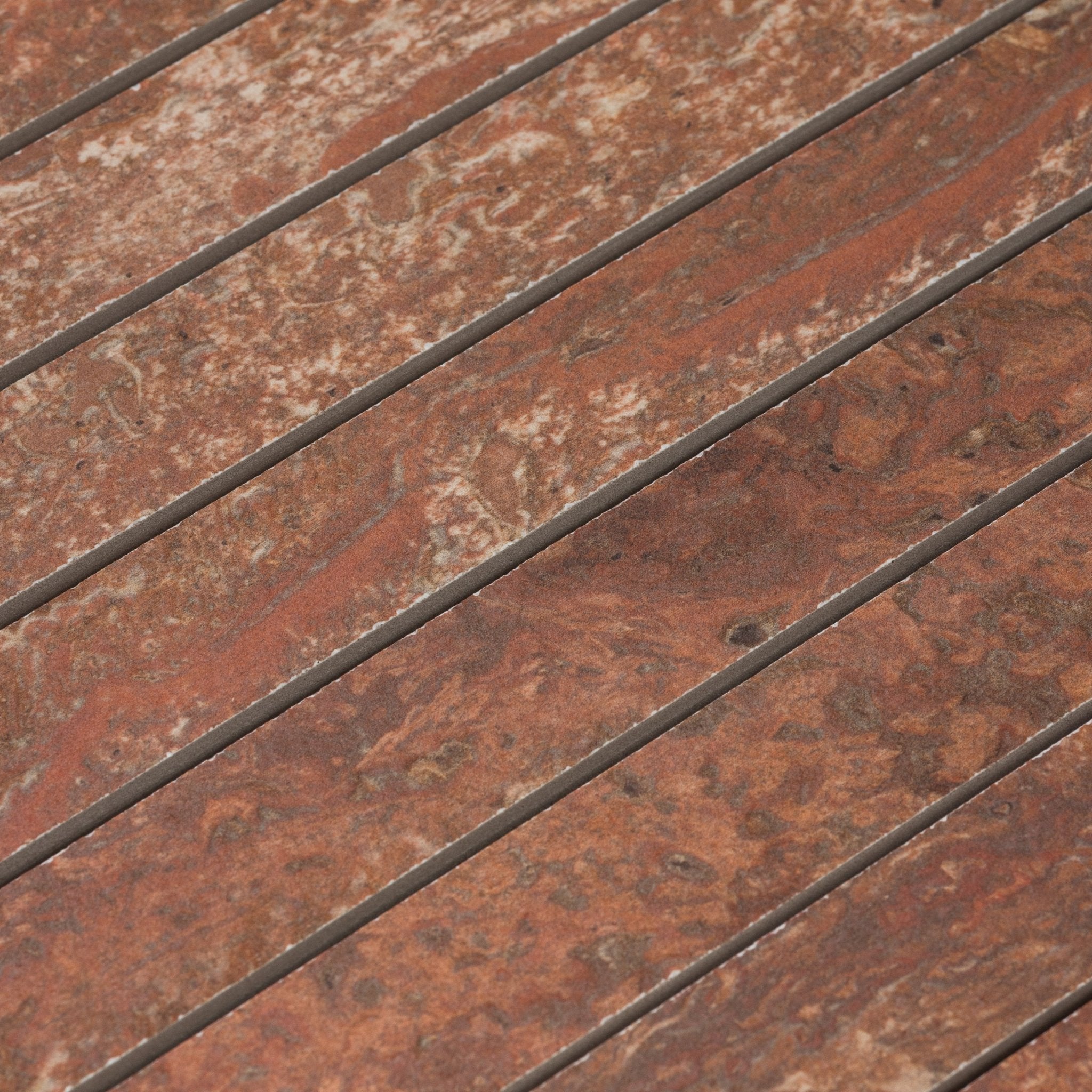 Red Travertine 1x48 Strip Porcelain Tile - Cemento Collection