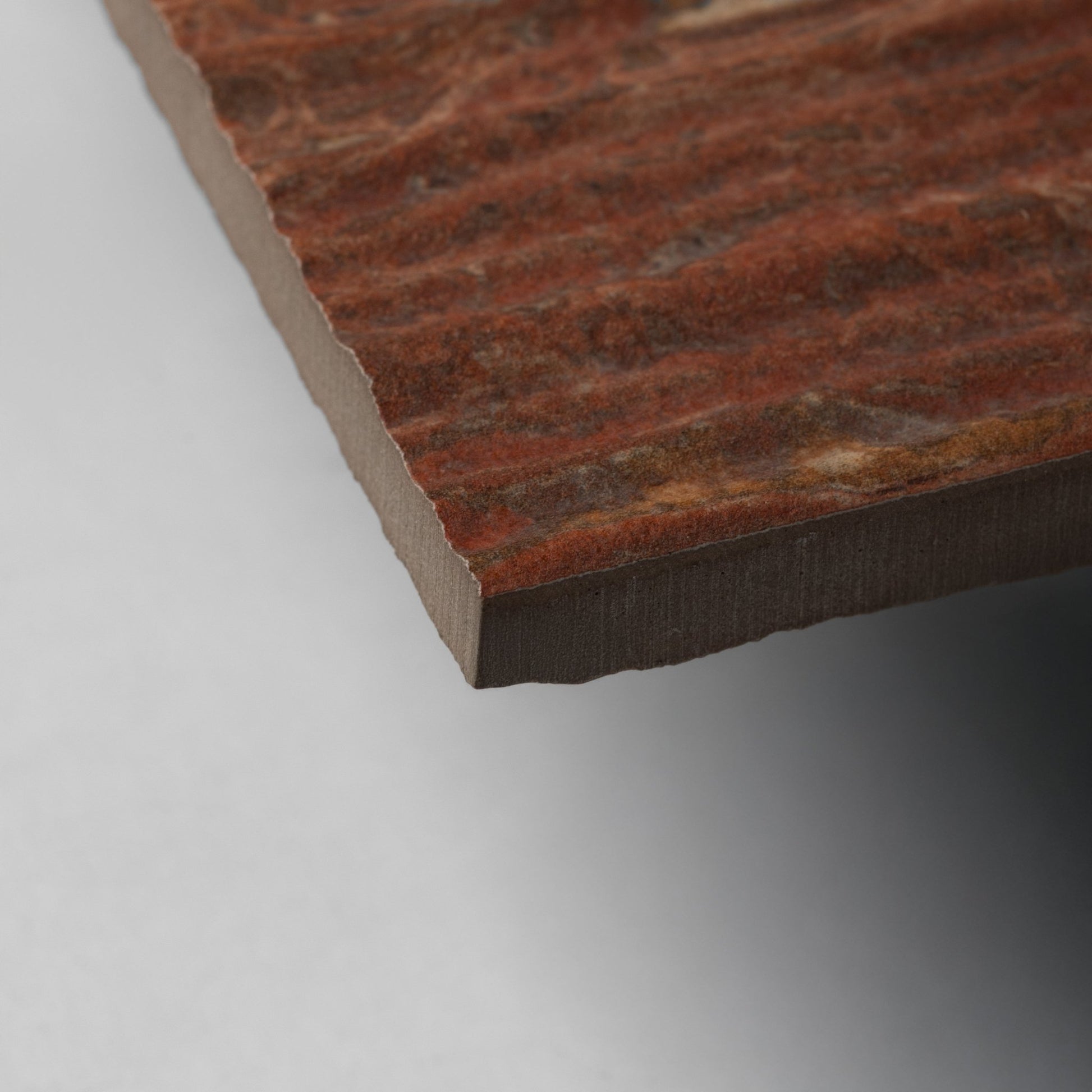 Red Travertine 24x48 Fluted Porcelain Tile - Cemento Collection