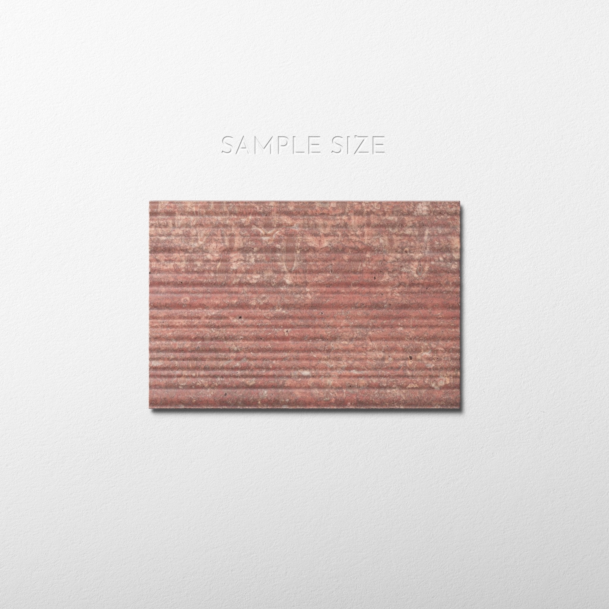 red travertine porcelain sample