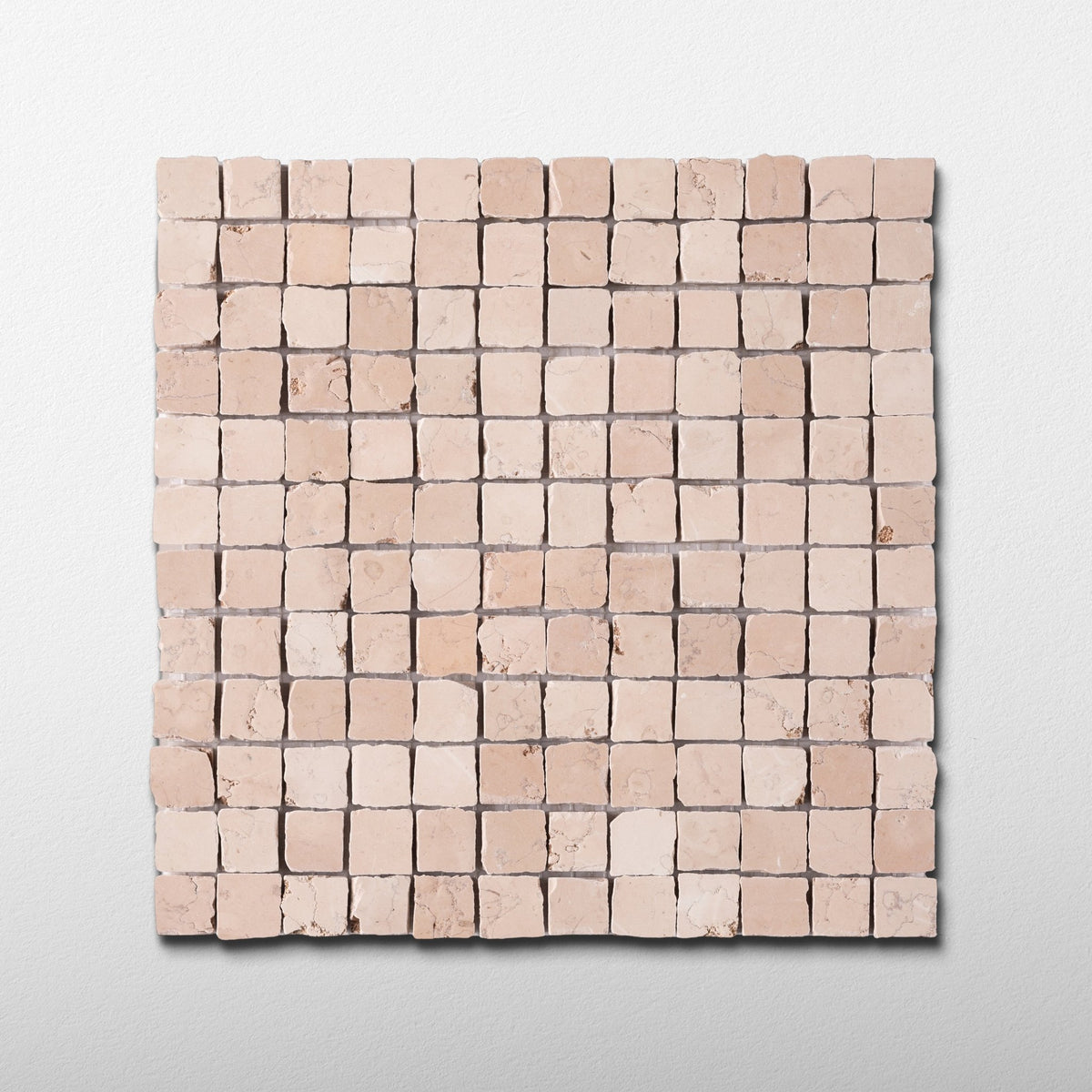 Rosa Perlino 1x1 Patina Marble Mosaic Tile - Cemento Collection