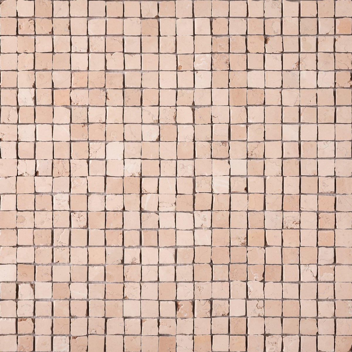Rosa Perlino 1x1 Patina Marble Mosaic Tile - Cemento Collection