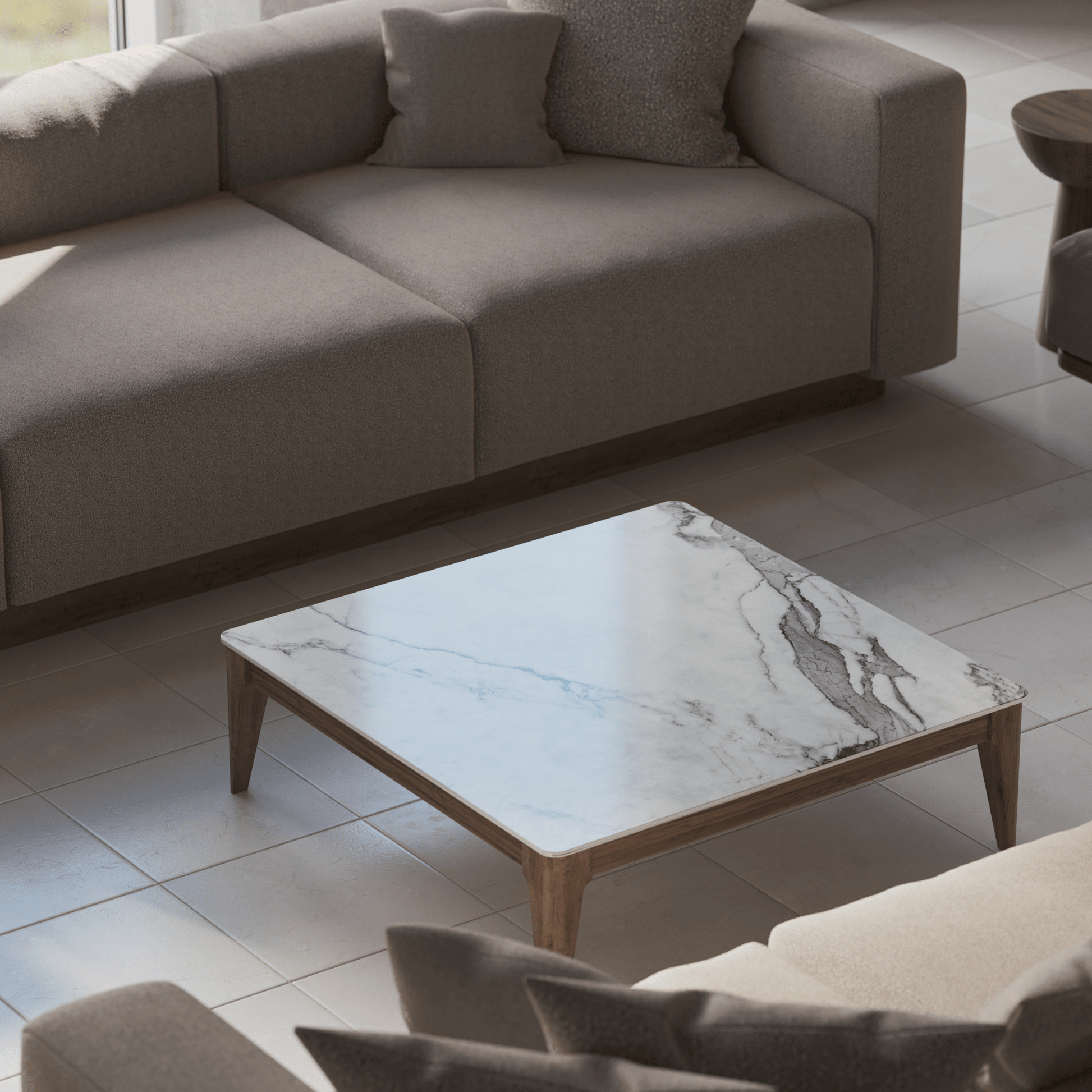 Sabbia Beige Marble 16x16 Aged Field Tile - Cemento Collection