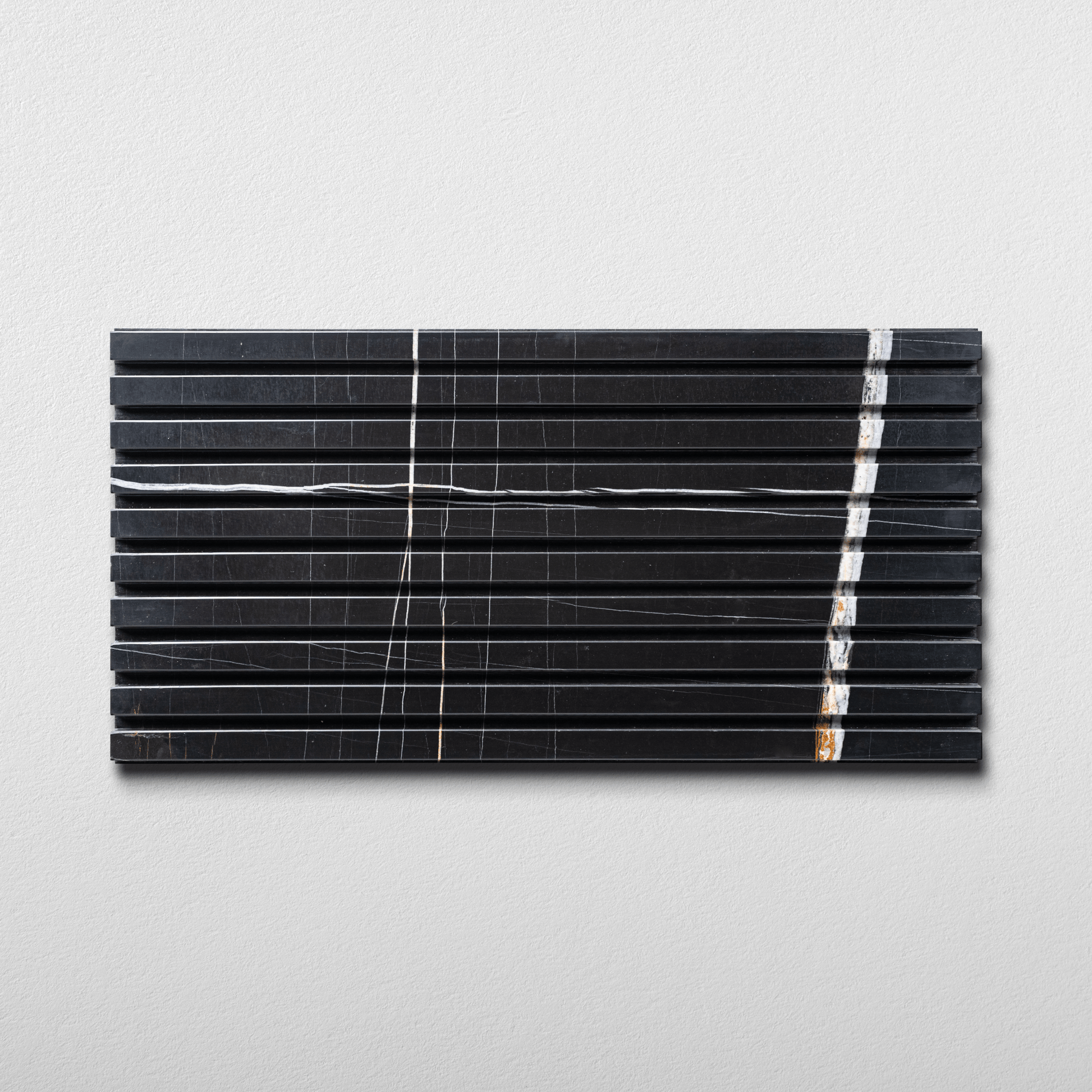 Sahara Noir Marble 12x24 Honed Fluted Field Tile - Cemento Collection