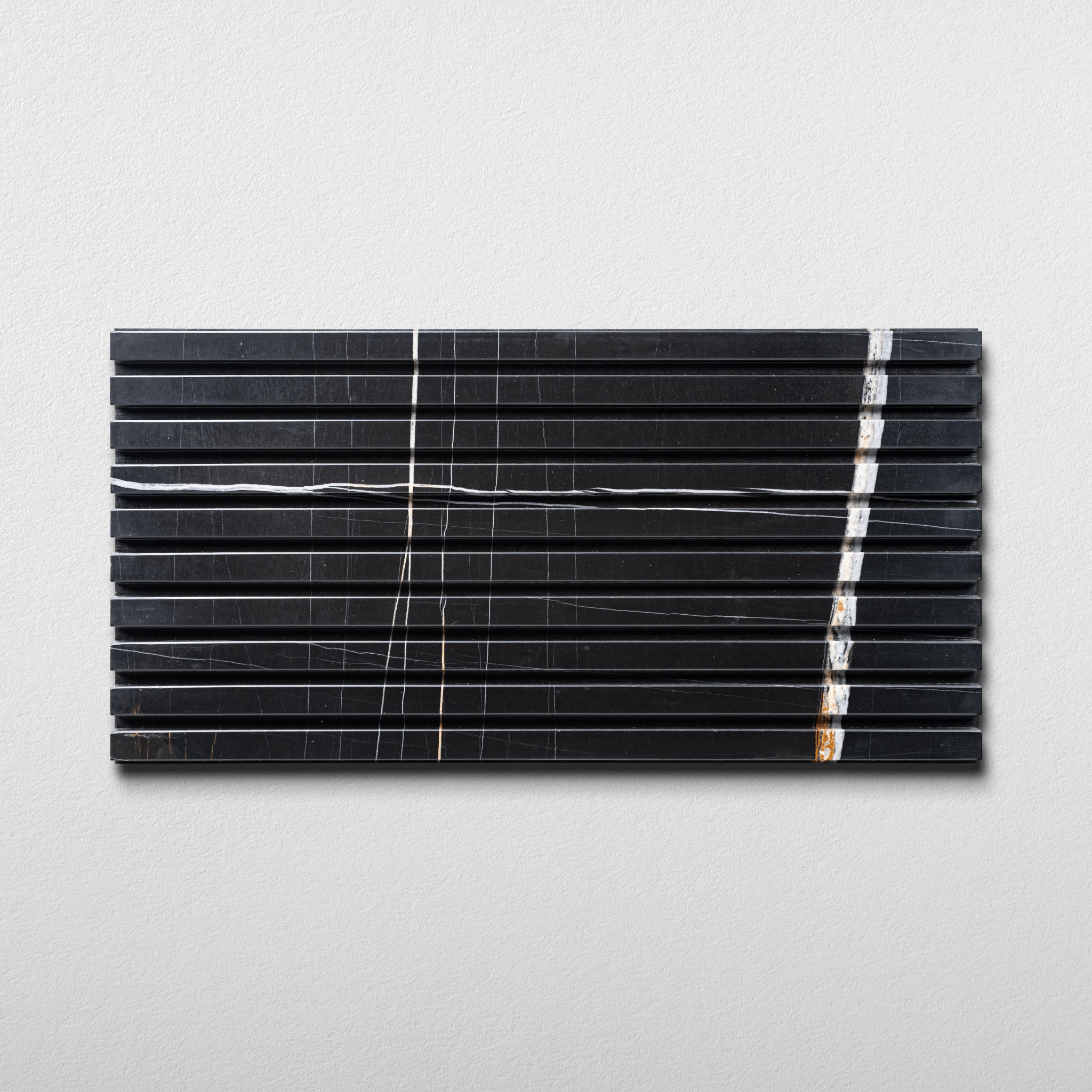 Sahara Noir Marble 12x24 Honed Fluted Field Tile - Cemento Collection