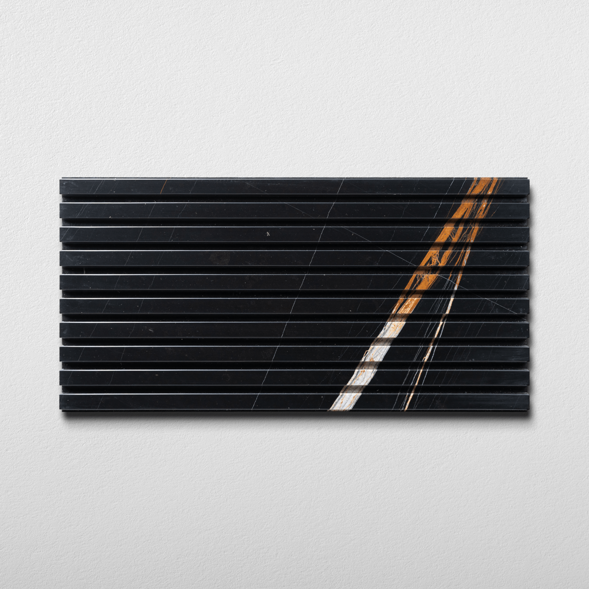 Sahara Noir Marble 12x24 Honed Fluted Field Tile - Cemento Collection