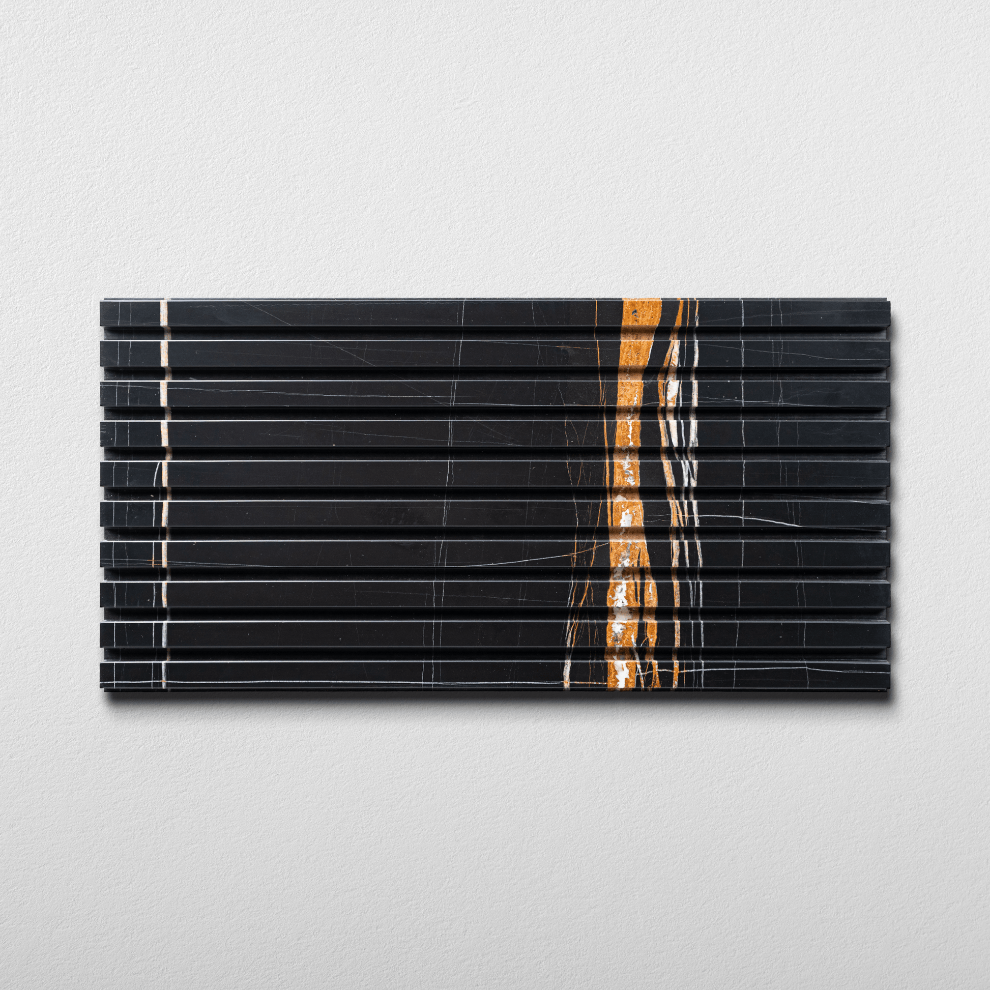 Sahara Noir Marble 12x24 Honed Fluted Field Tile - Cemento Collection