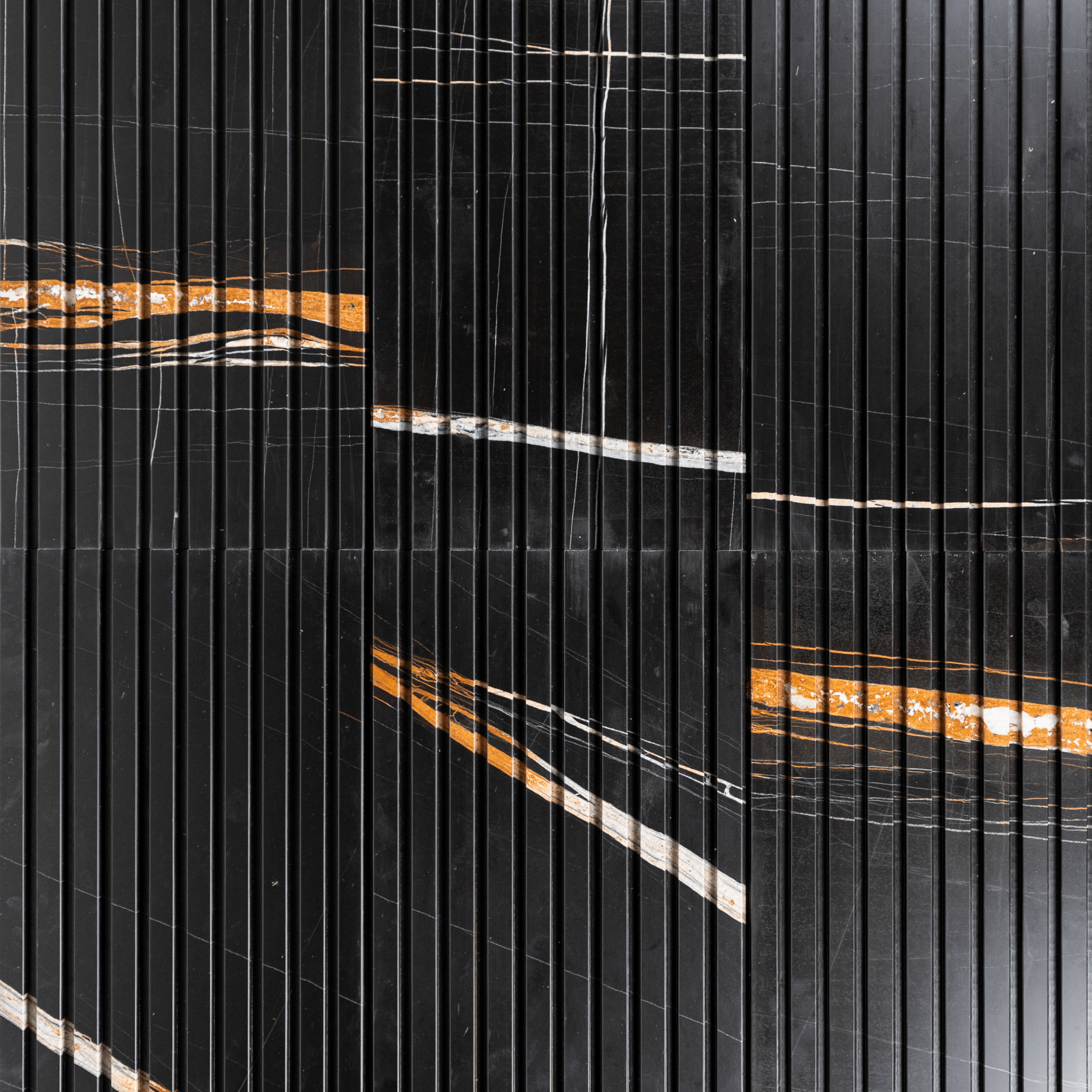 Sahara Noir Marble 12x24 Honed Fluted Field Tile - Cemento Collection