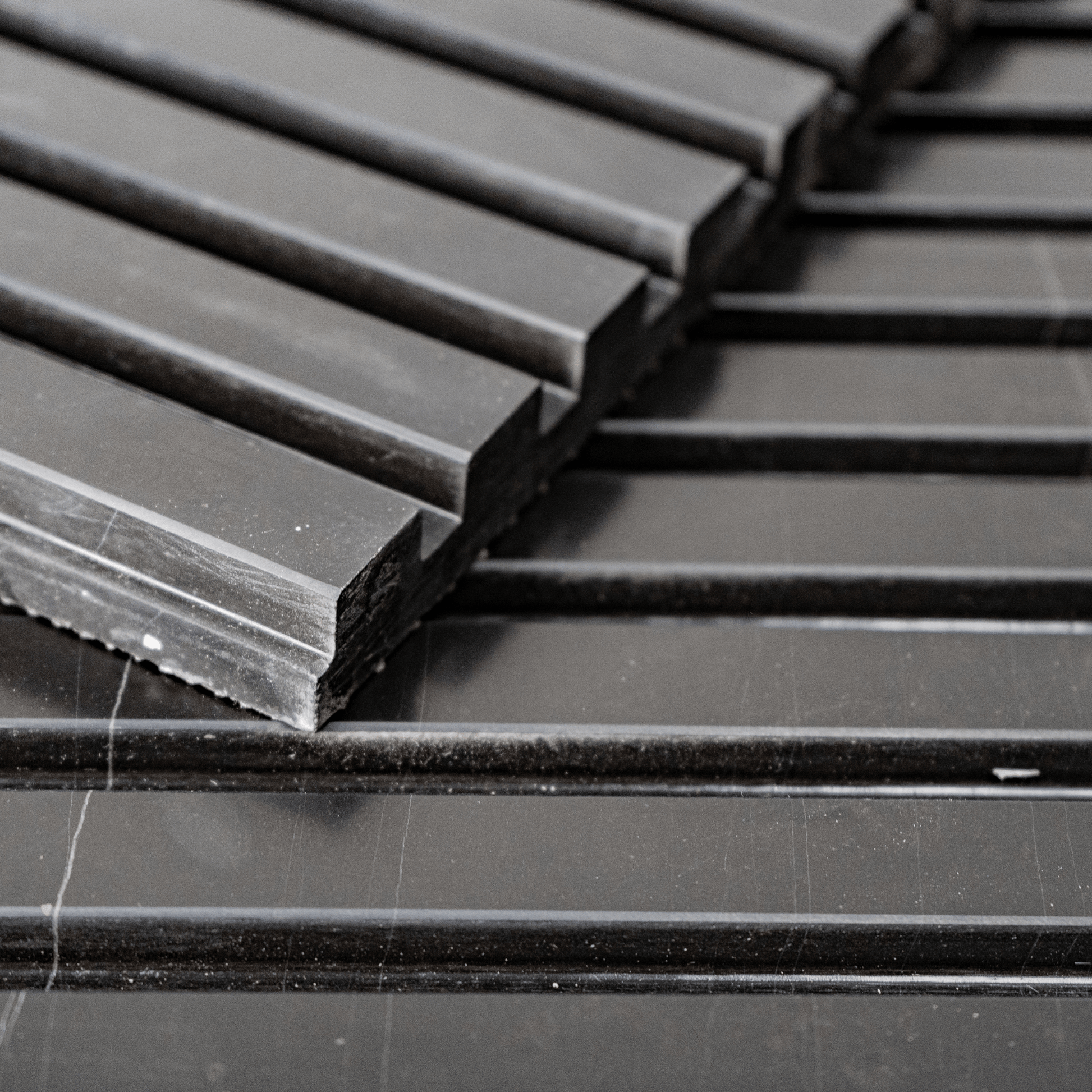 Sahara Noir Marble 12x24 Honed Fluted Field Tile - Cemento Collection