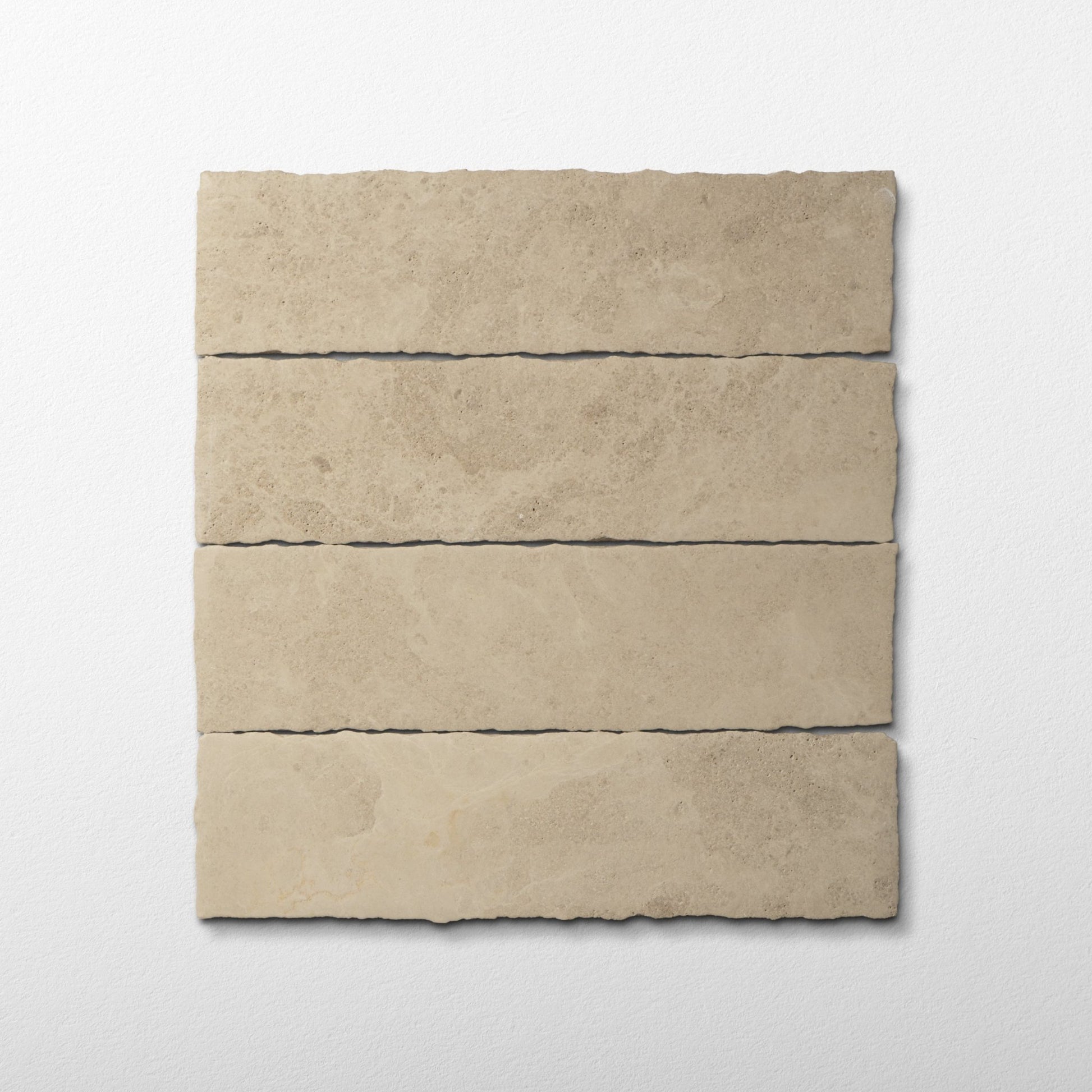 Savoy Beige Limestone 2x8 Patina Tile - Cemento Collection