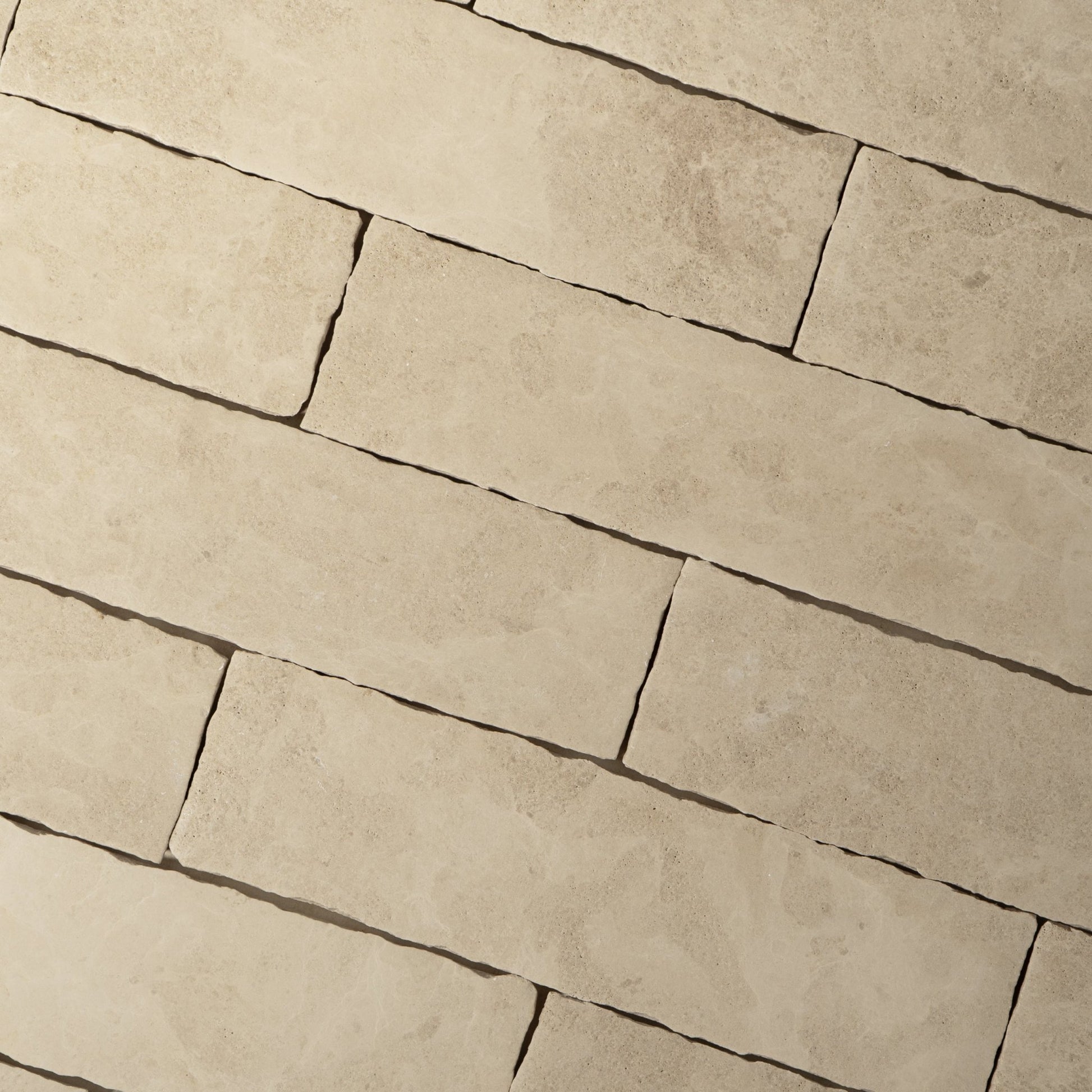 Savoy Beige Limestone 2x8 Patina Tile - Cemento Collection