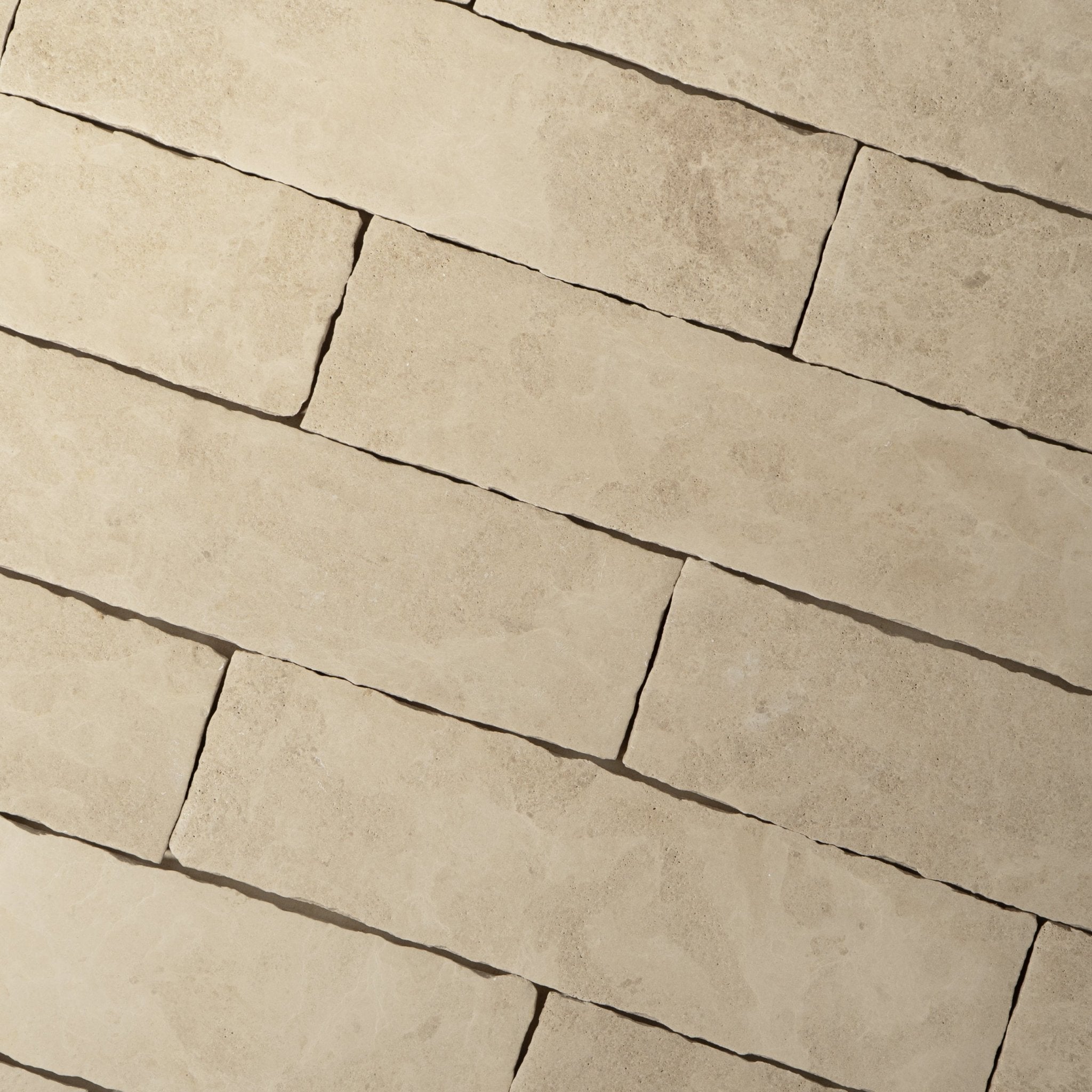 Savoy Beige Limestone 2x8 Patina Tile - Cemento Collection
