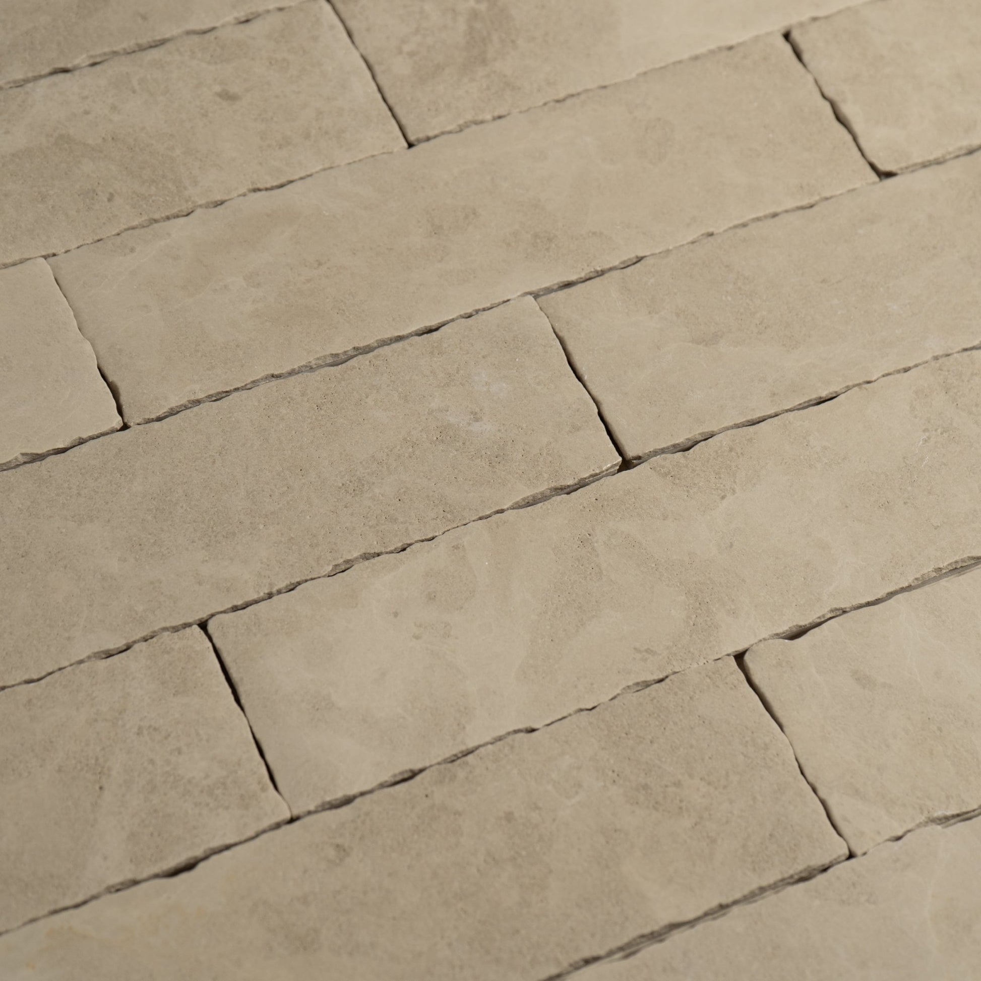 Savoy Beige Limestone 2x8 Patina Tile - Cemento Collection