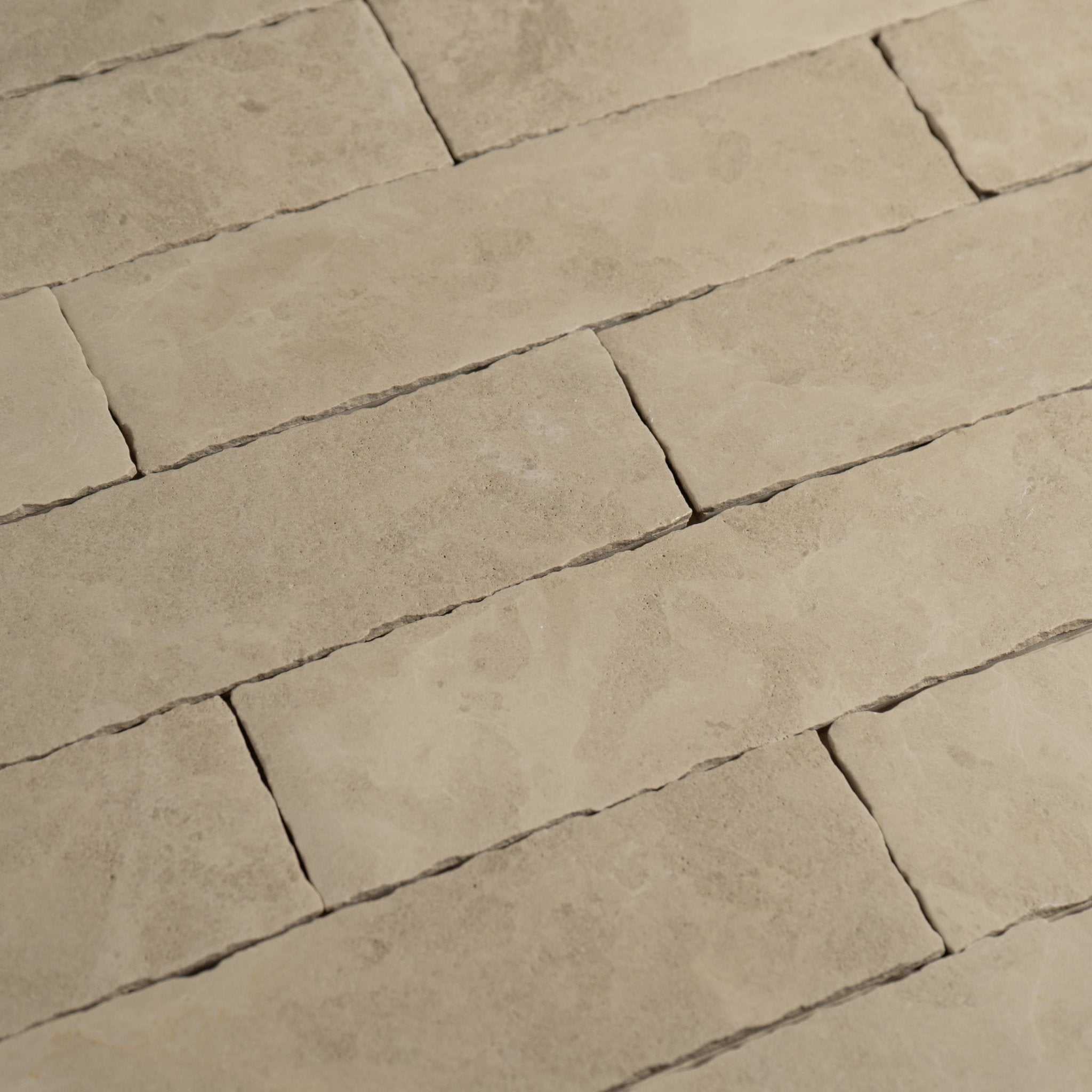 Savoy Beige Limestone 2x8 Patina Tile - Cemento Collection