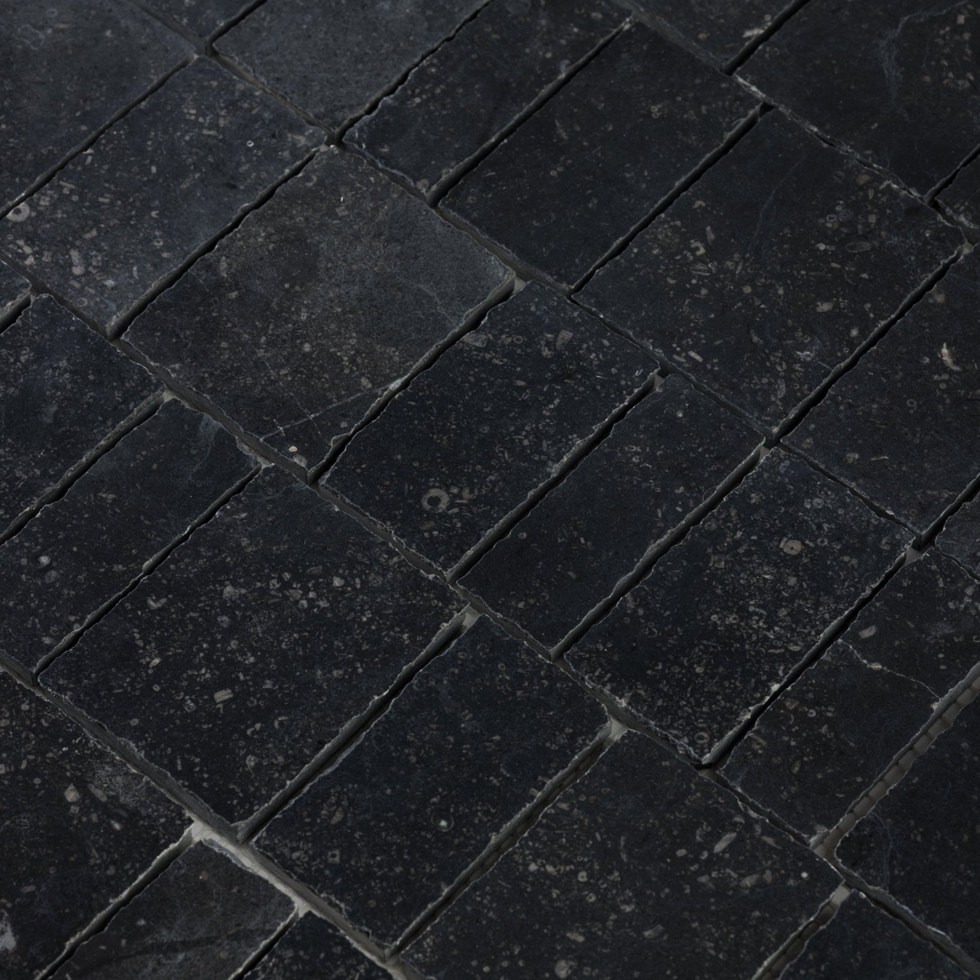 Scarpa Belgian Bluestone Limestone Honed Mosaic Tile - Cemento Collection