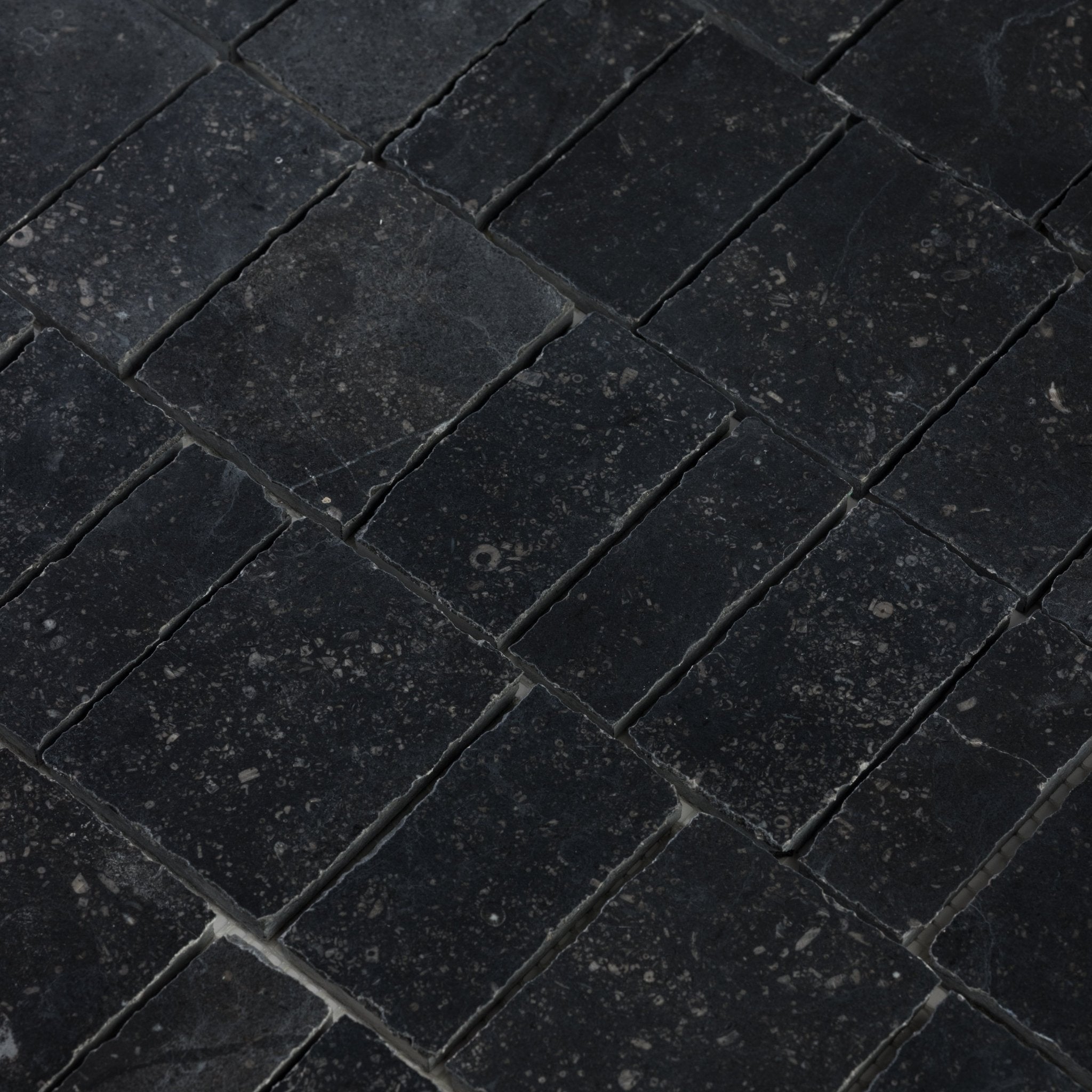 Scarpa Belgian Bluestone Limestone Honed Mosaic Tile - Cemento Collection