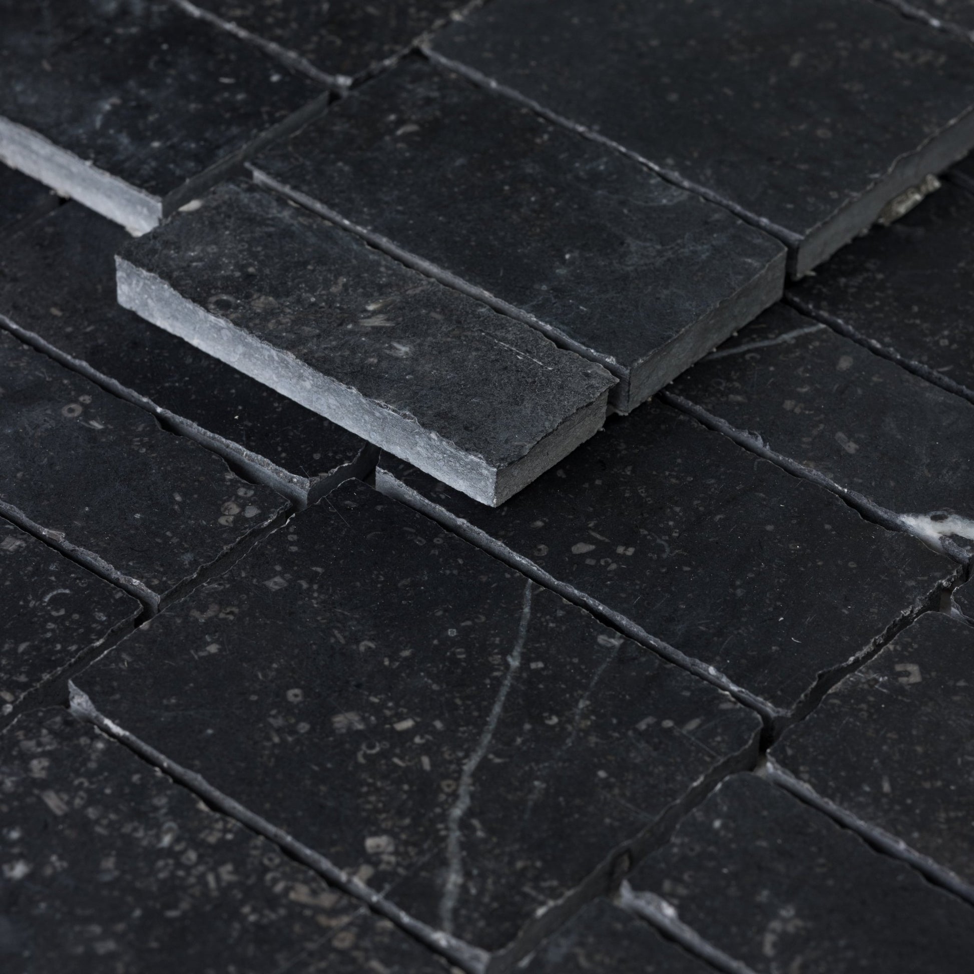 Scarpa Belgian Bluestone Limestone Honed Mosaic Tile - Cemento Collection