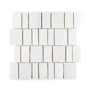 Scarpa Bianco Dolomite Marble Polished Mosaic Tile - Cemento Collection