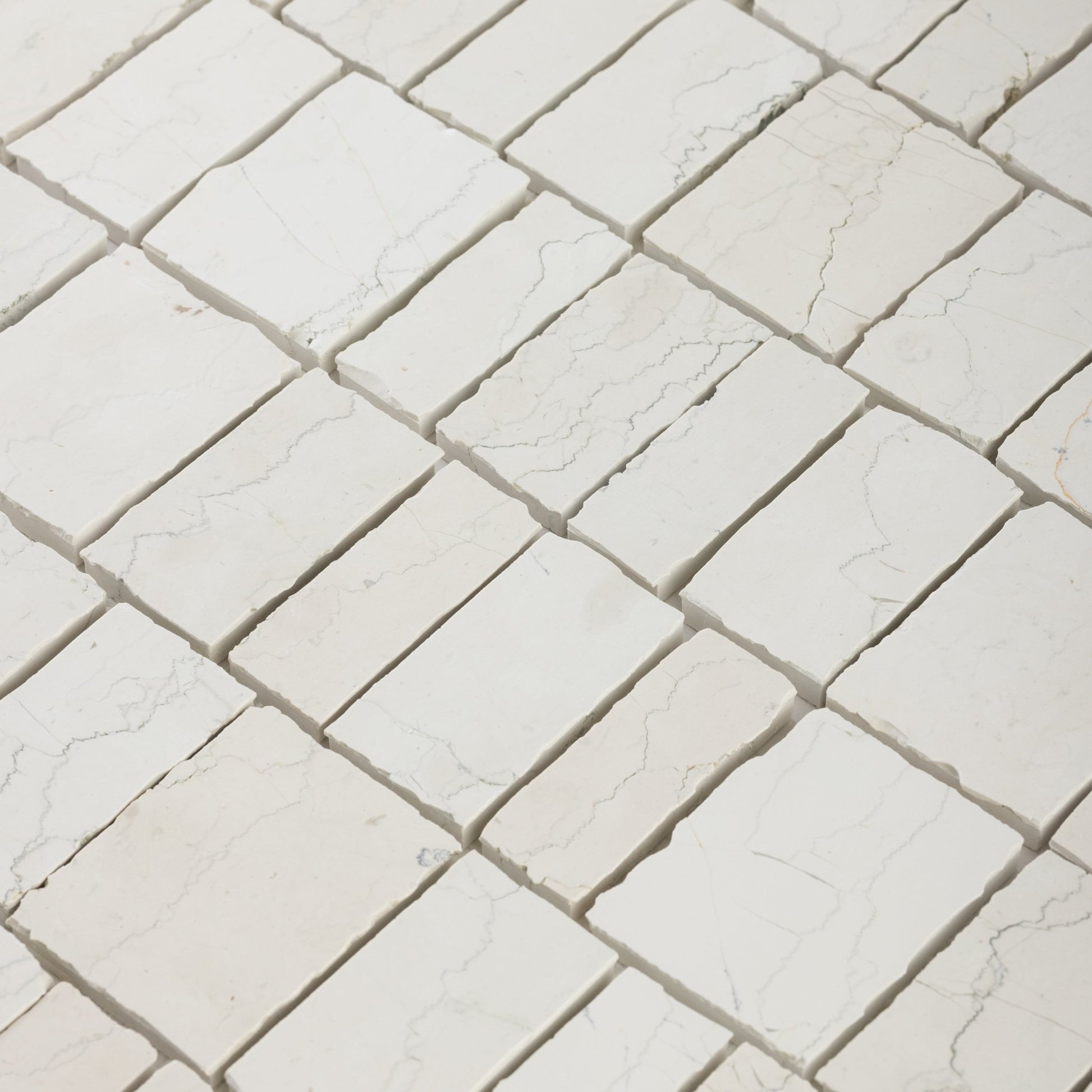 Scarpa Bianco Perlino Marble Honed Mosaic Tile - Cemento Collection