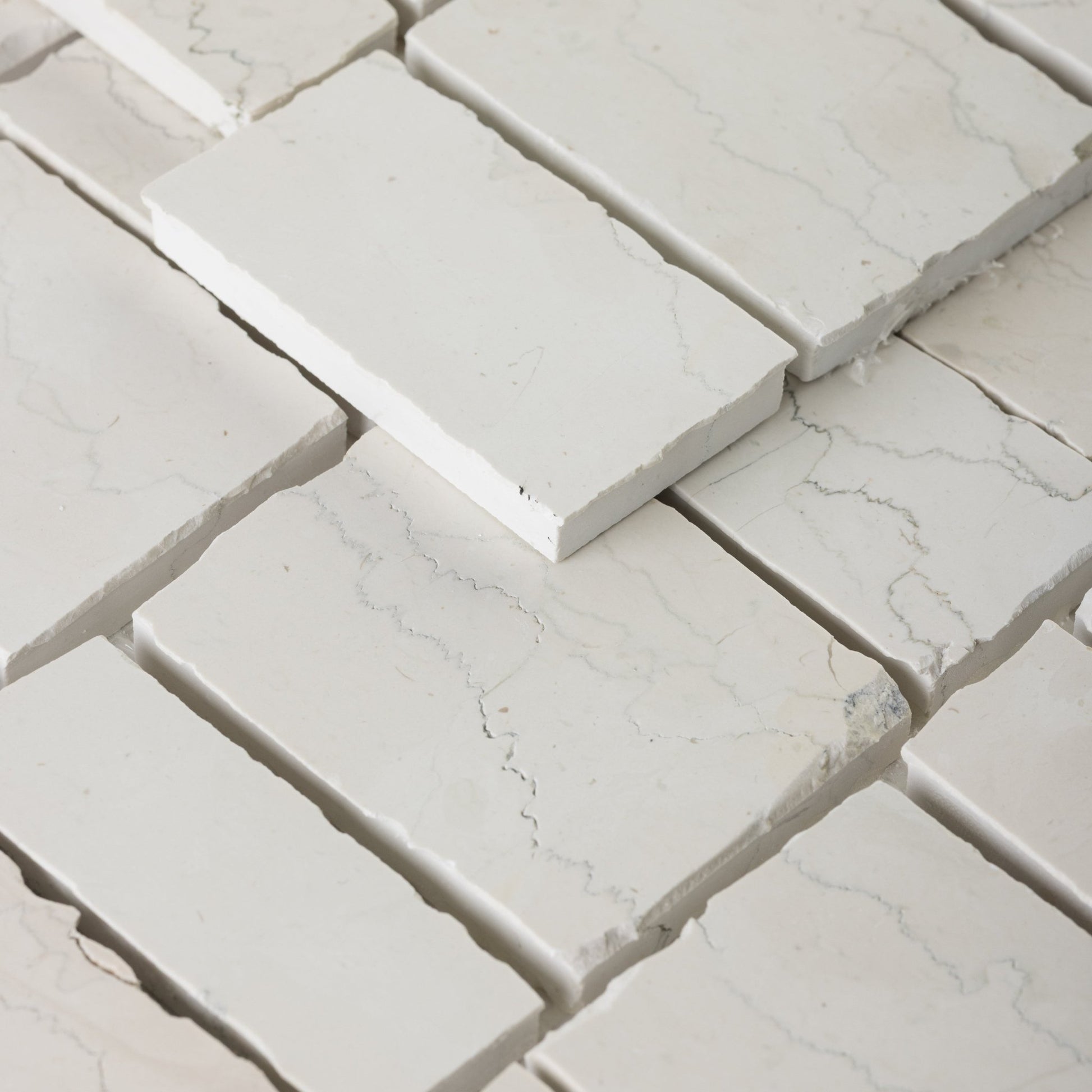 Scarpa Bianco Perlino Marble Honed Mosaic Tile - Cemento Collection