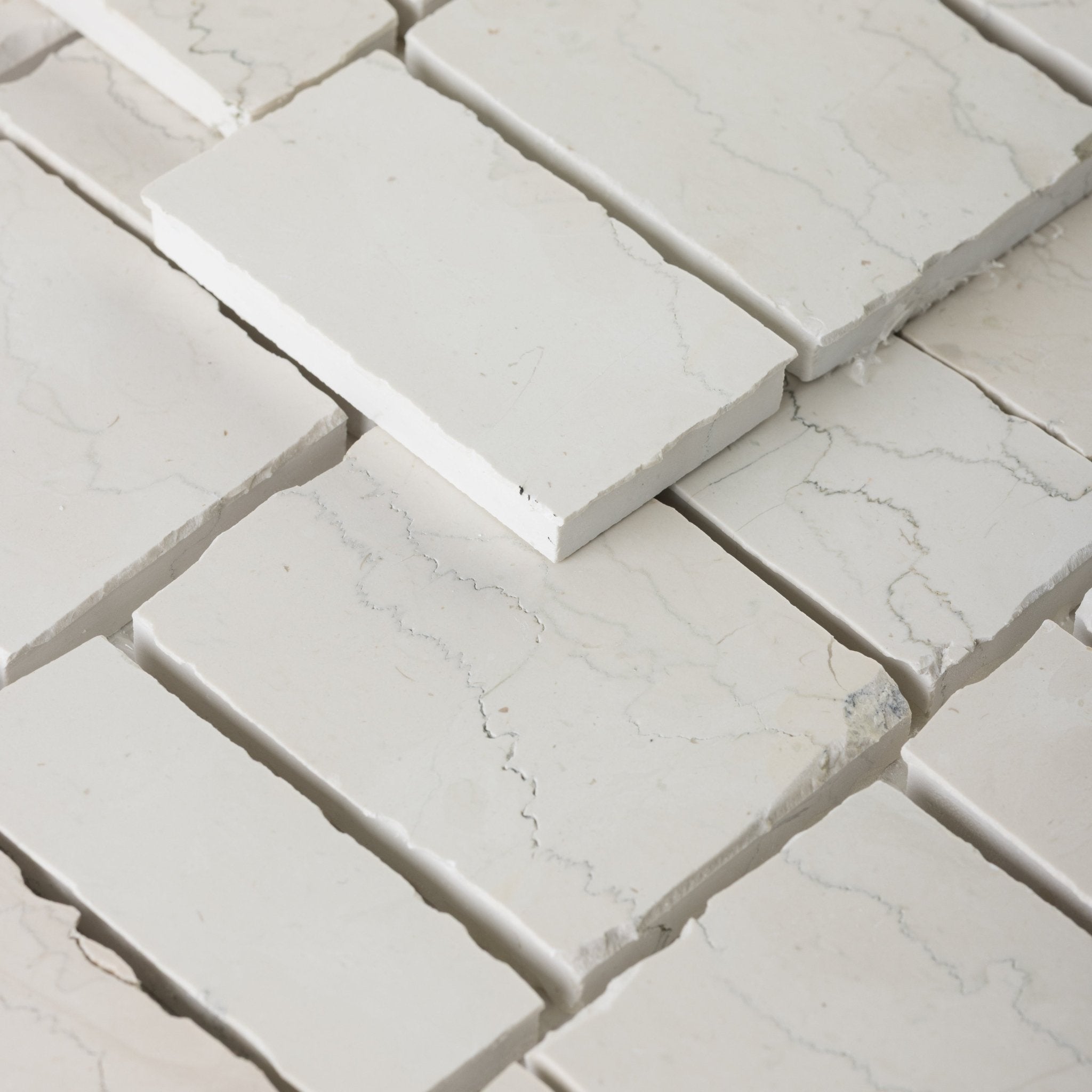 Scarpa Bianco Perlino Marble Honed Mosaic Tile - Cemento Collection