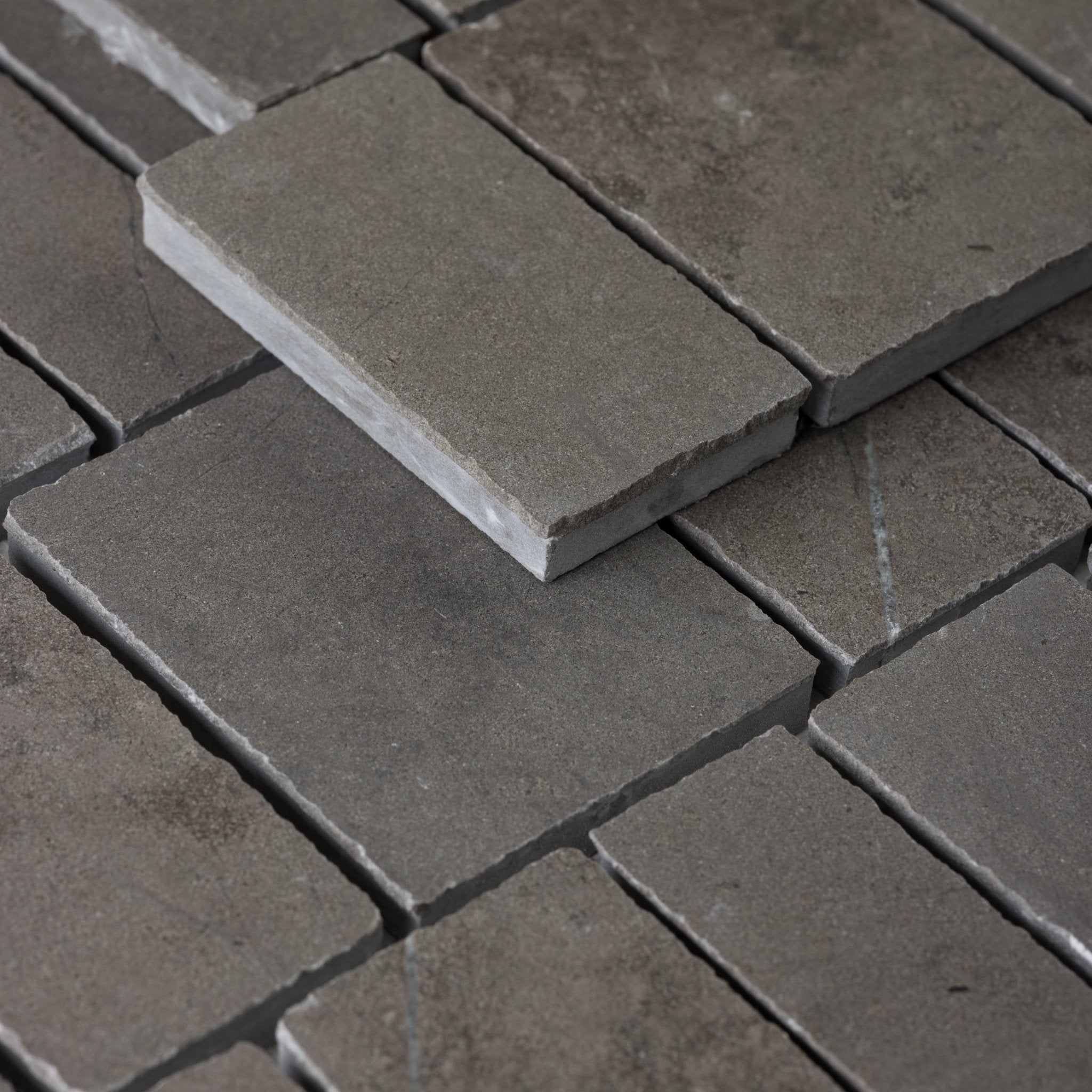 Scarpa Grigio Foussana Limestone Honed Mosaic Tile - Cemento Collection