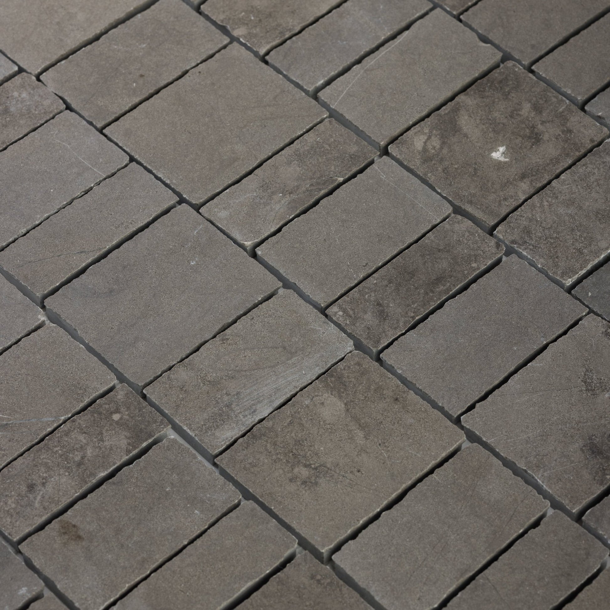 Scarpa Grigio Foussana Limestone Honed Mosaic Tile - Cemento Collection