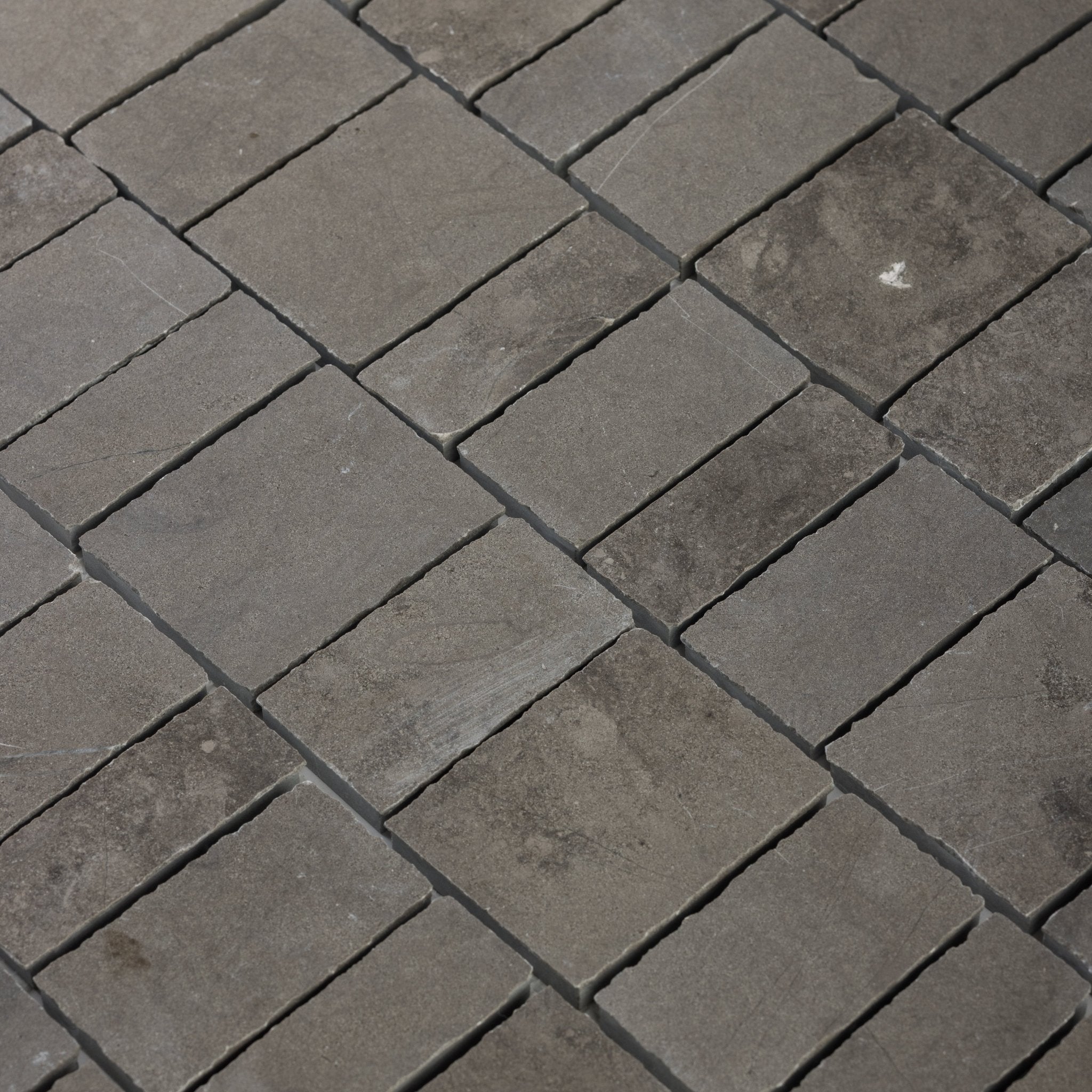 Scarpa Grigio Foussana Limestone Honed Mosaic Tile - Cemento Collection