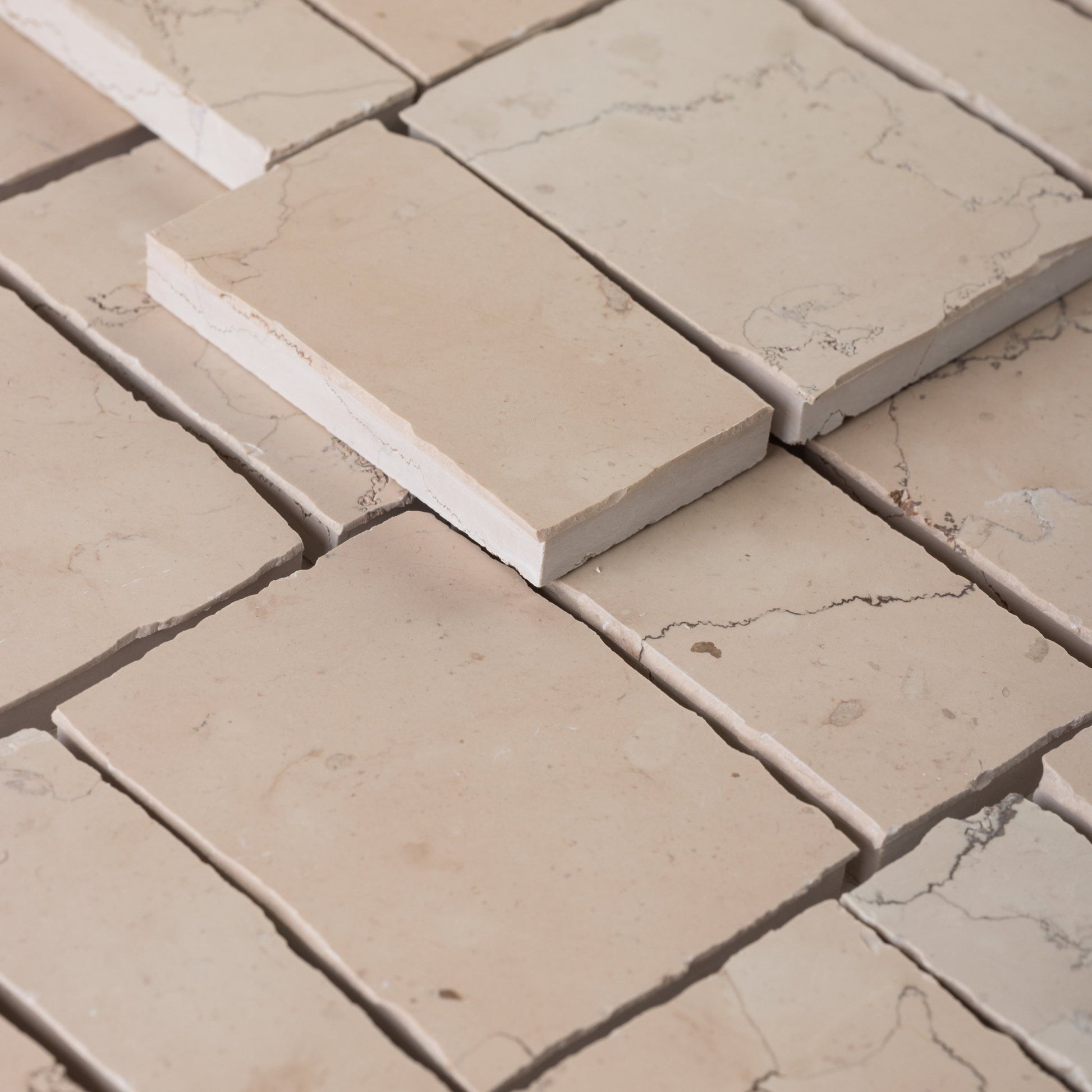 Scarpa Rosa Perlino Marble Honed Mosaic Tile - Cemento Collection