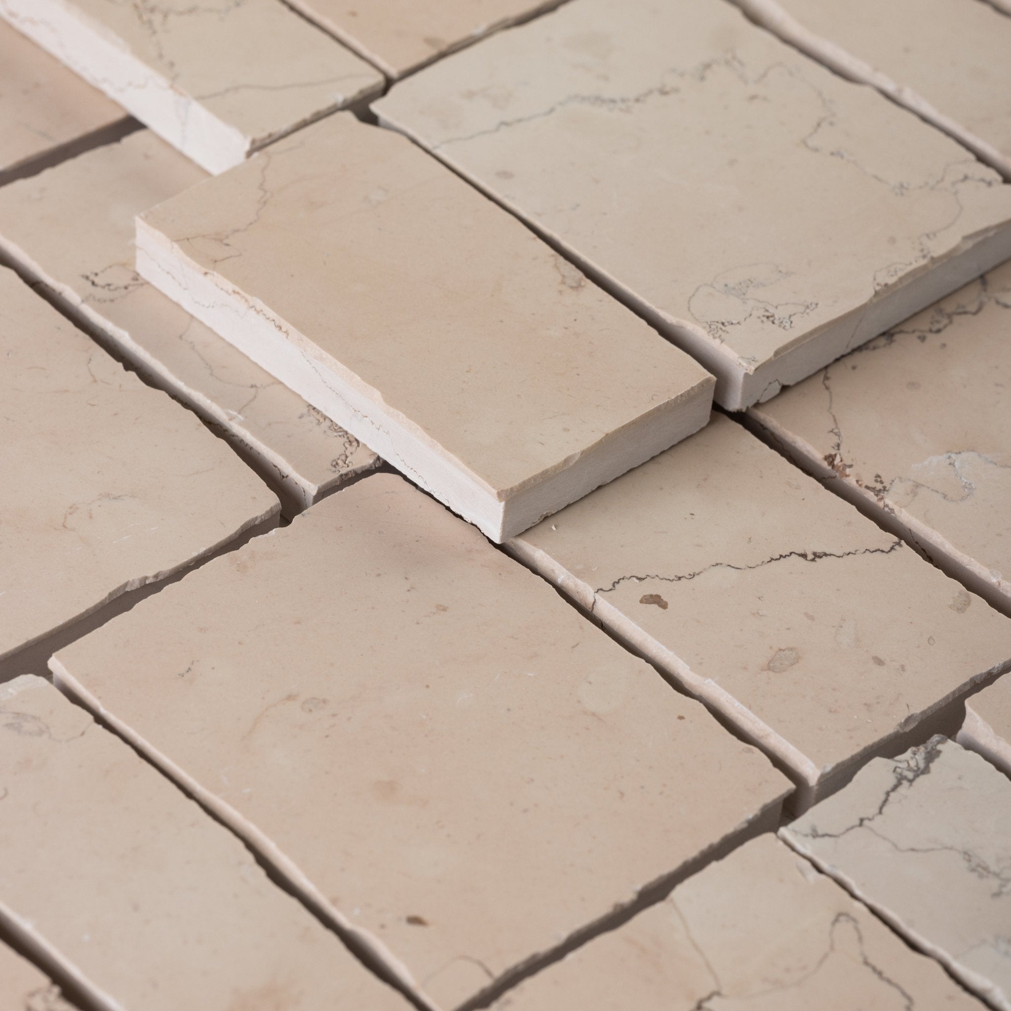 Scarpa Rosa Perlino Marble Honed Mosaic Tile - Cemento Collection