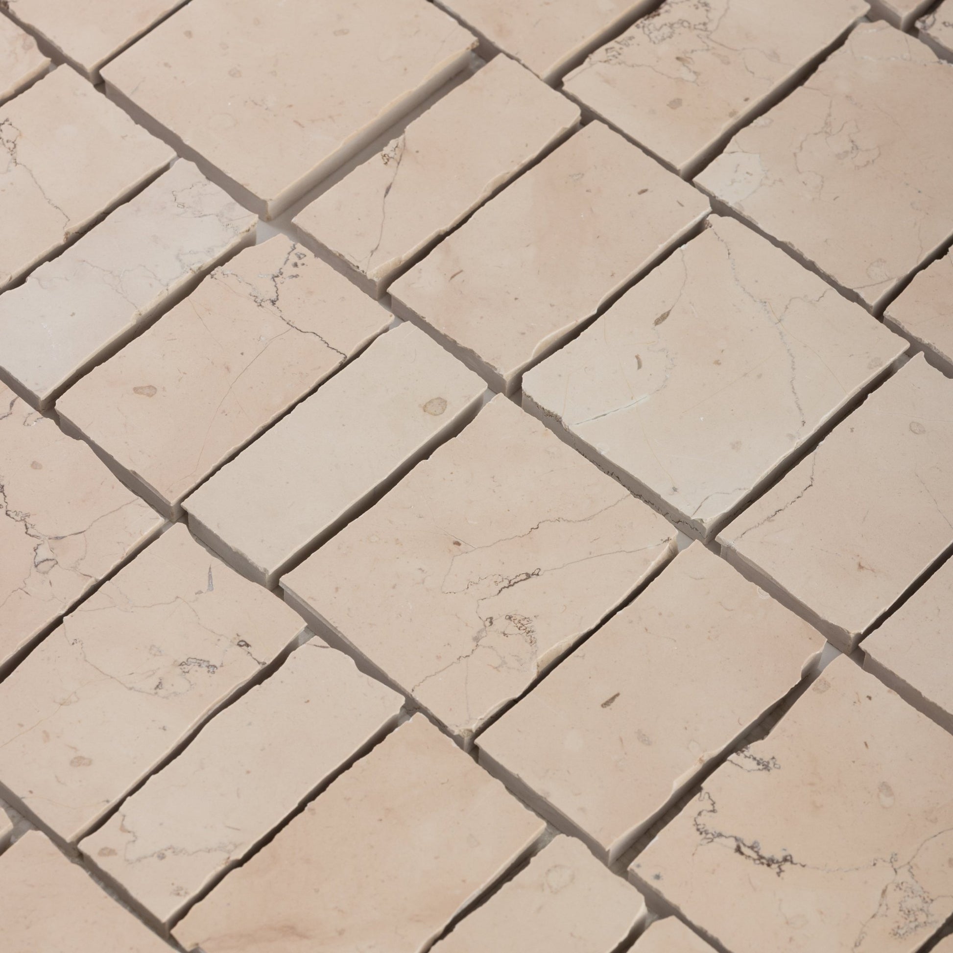 Scarpa Rosa Perlino Marble Honed Mosaic Tile - Cemento Collection
