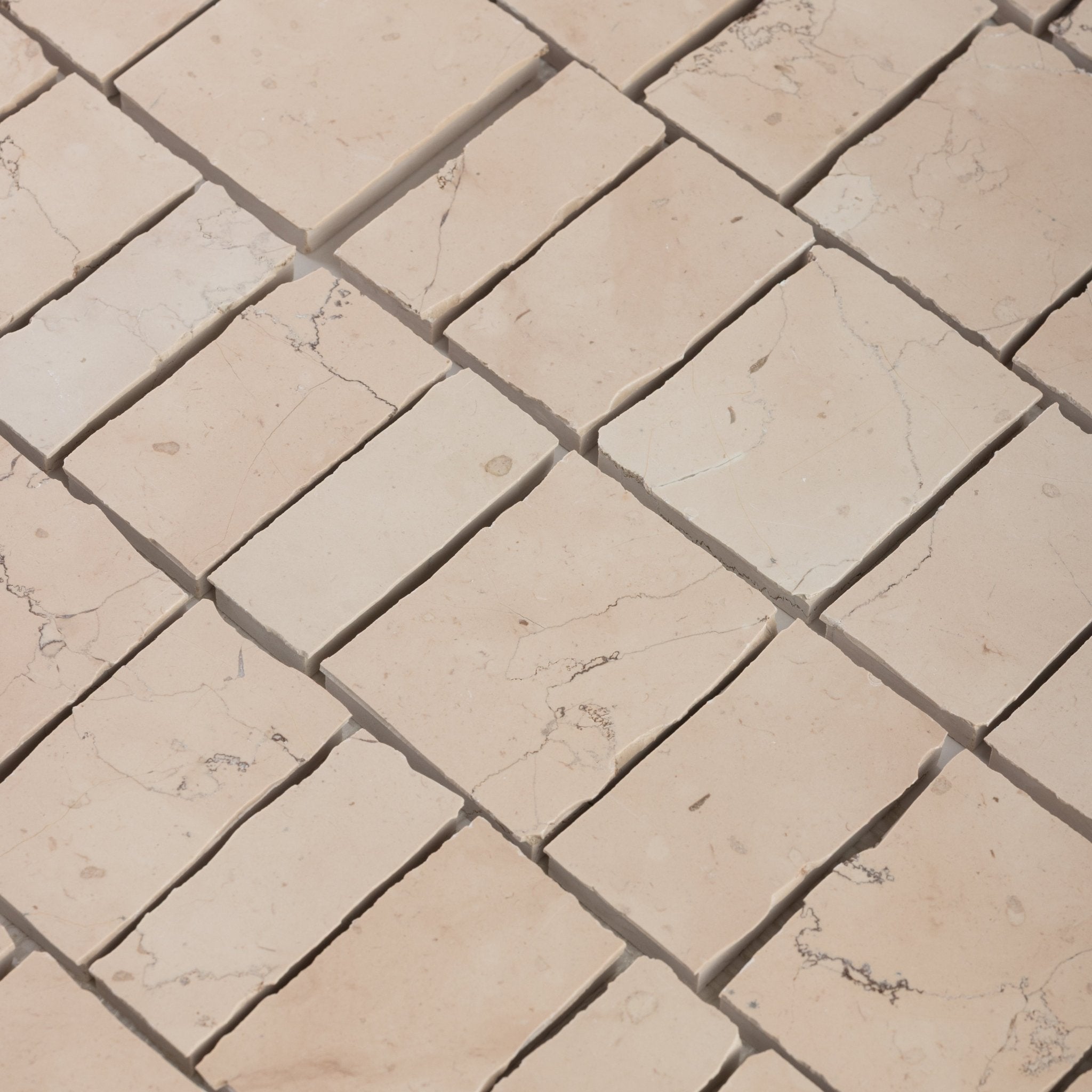 Scarpa Rosa Perlino Marble Honed Mosaic Tile - Cemento Collection