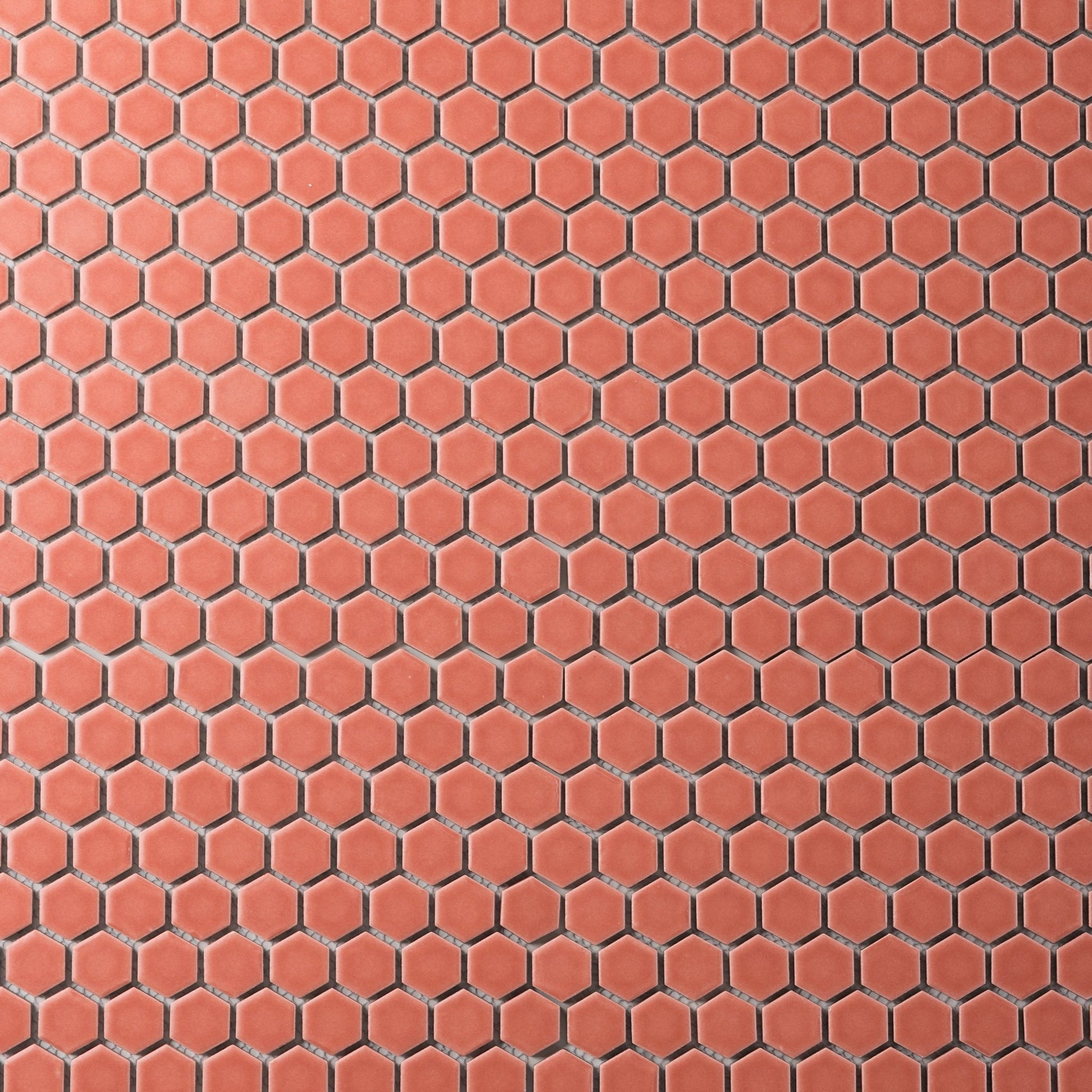 Sienna Red 1" Hexagon Matte Porcelain Mosaic Tile - Cemento Collection
