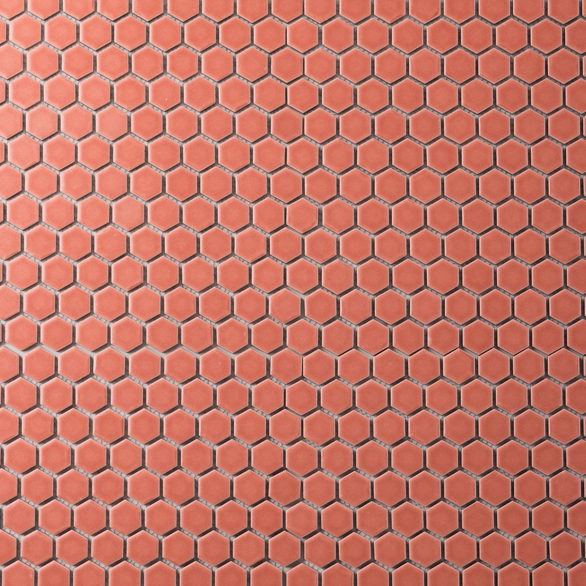 Sienna Red 1" Hexagon Matte Porcelain Mosaic Tile - Cemento Collection