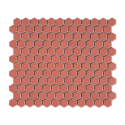 Sienna Red 1" Hexagon Matte Porcelain Mosaic Tile - Cemento Collection